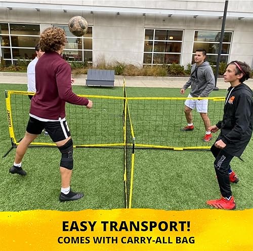 Miniatura 5 de CROSSNET Juego de cuatro cuadrados - Deporte familiar al aire libre - Redes de tenis de fútbol - Montaje rápido - Equipo de entrenamiento portátil