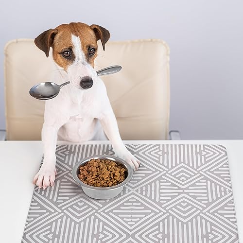 Miniatura 78 de NALALAS Tapete grande para alimentos y agua, tapete de alimentación para gatos Tapete grande impermeable para perros Tapete antideslizante