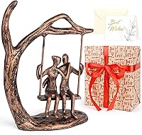 Kresecioo Romantic Couple Cast Iron Statue - Anniversary Wedding Valentines Gifts for Wife Husband with Love Keepsake & Card