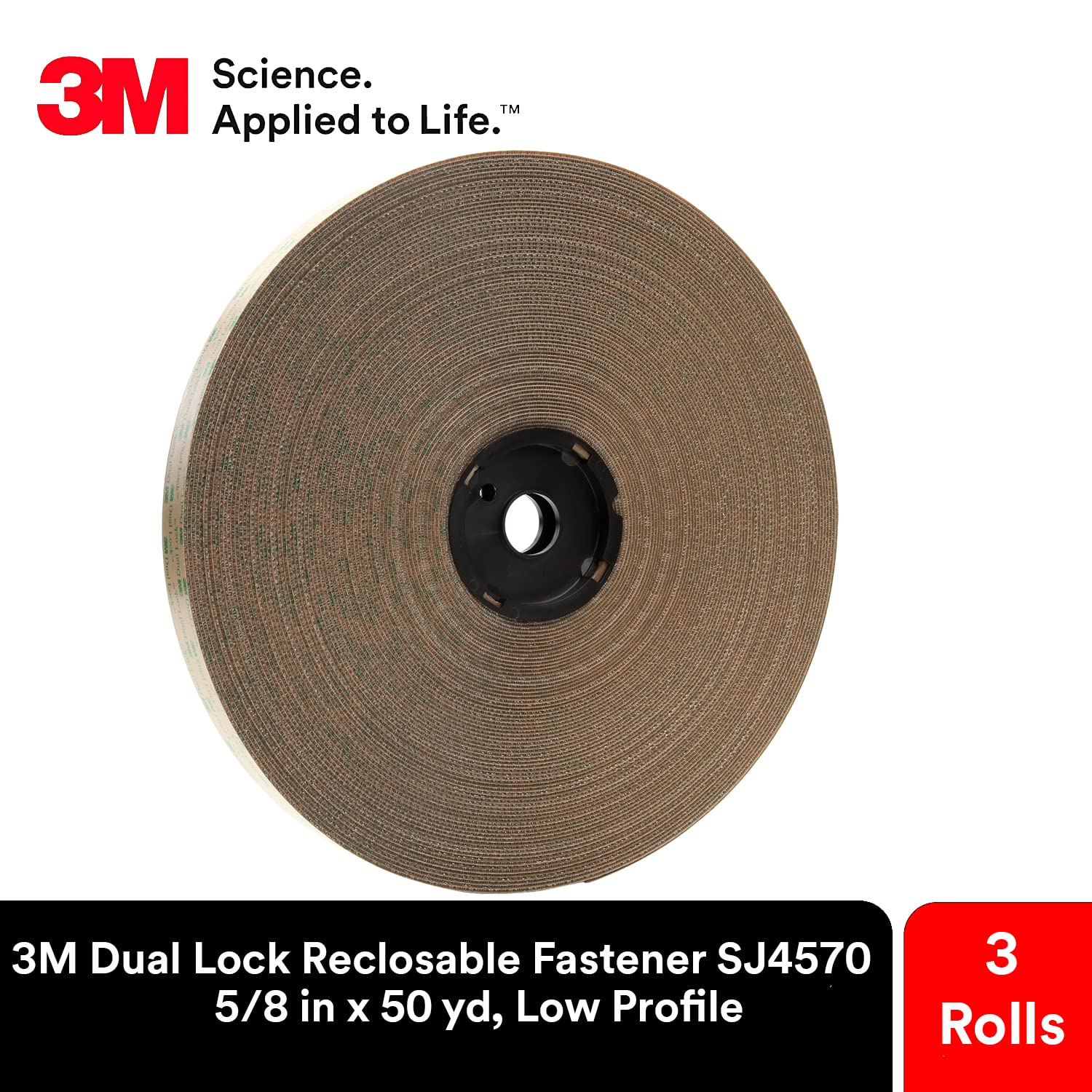 3M Dual Lock Sistemas de Unión Desmontable SJ457D, 16 mm x 46 m, 1.7 mm | Incolora, 3 Rollos