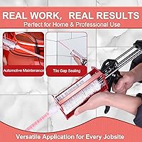 Vista 6 de Pistola epoxi de doble componente de 6.8 fl oz – Manual 1:1 y 2:1 aplicador adhesivo para epoxi, uretano, acrílico, pistola adhesiva de 2 partes