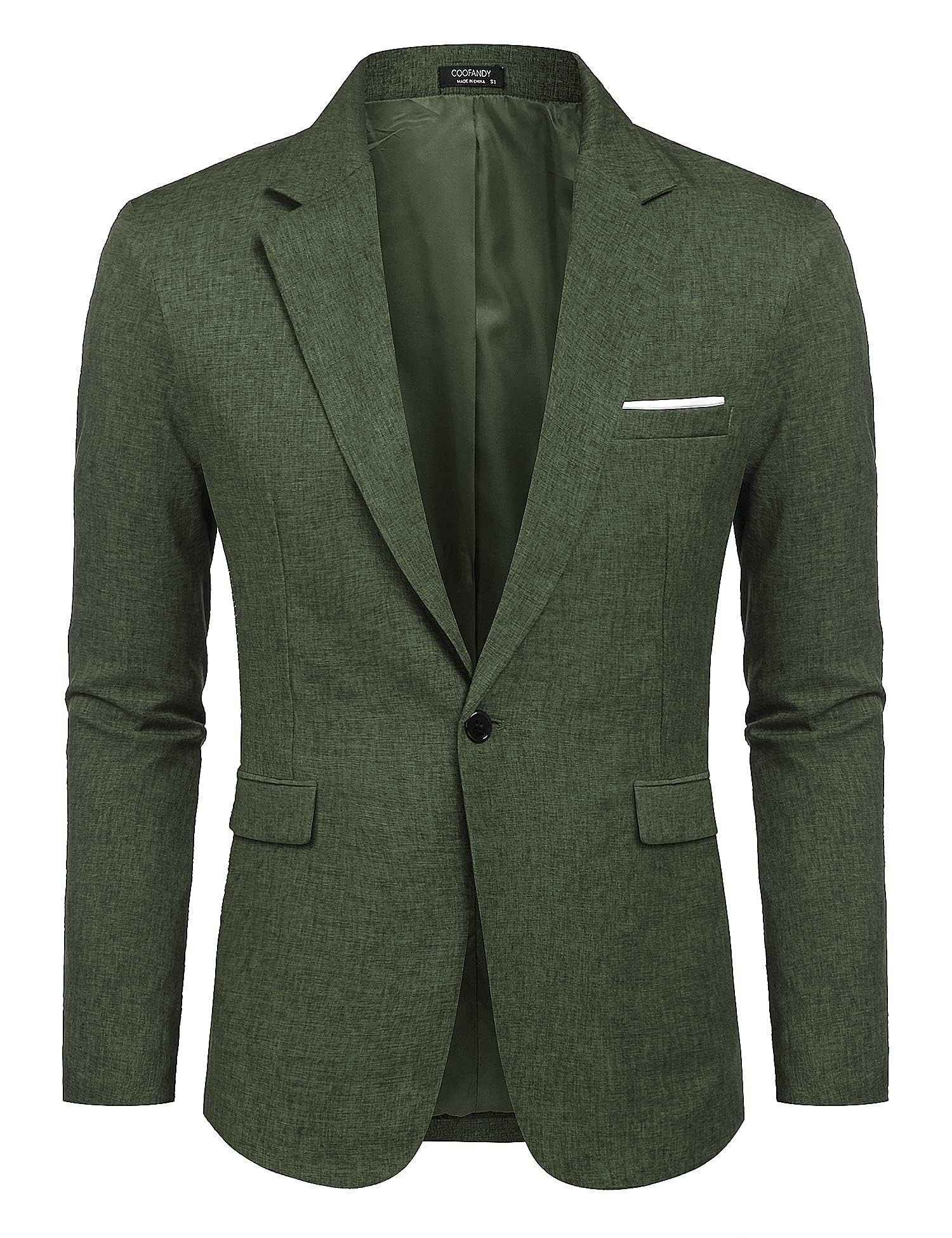 COOFANDY Chaqueta para hombre, deportiva, moderna, de ocio, tipo blazer de 1 botón, chaqueta de traje de ajuste regular, chaqueta casual, XL
