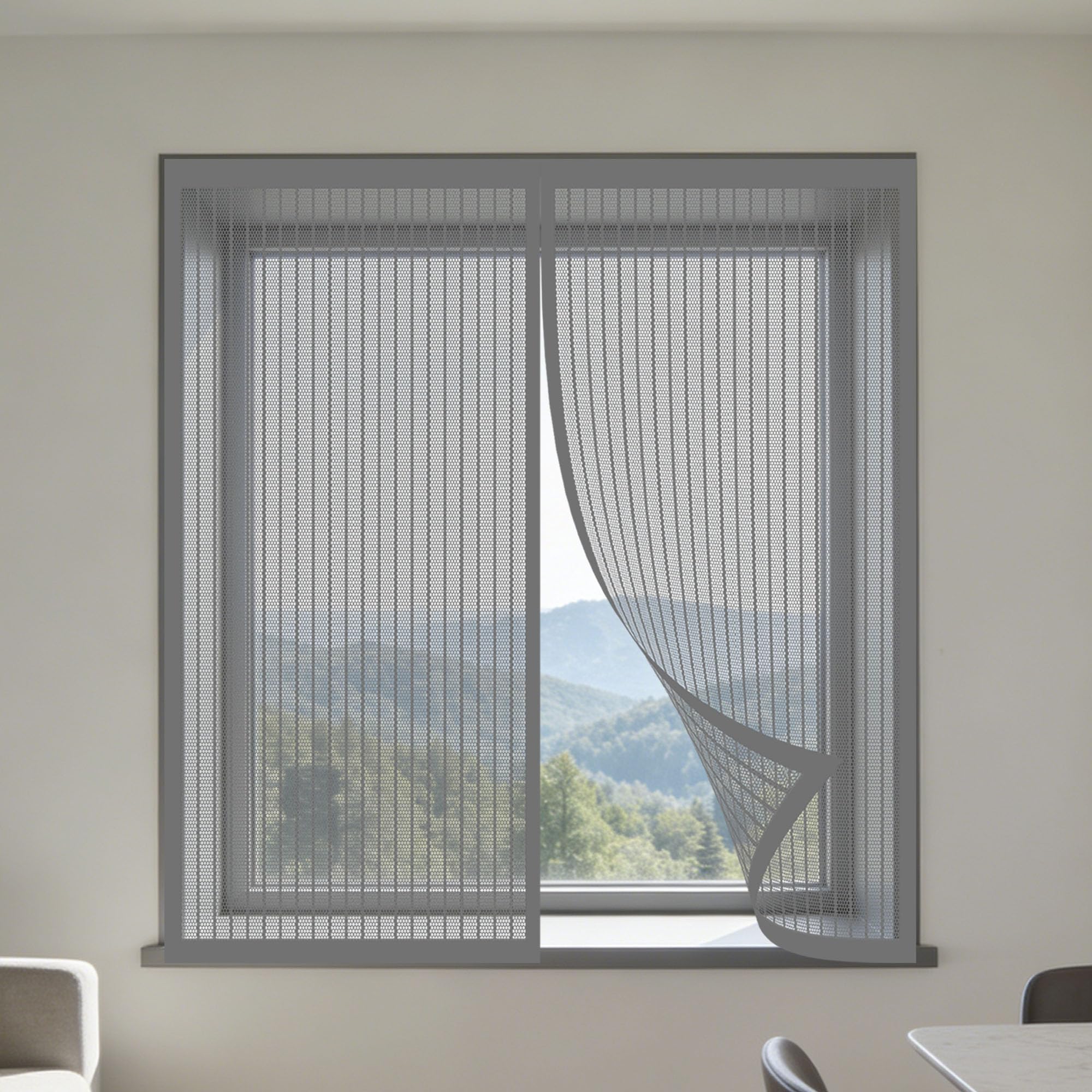 Moustiquaire de porte et fenêtre magnétique à maille ultra fine