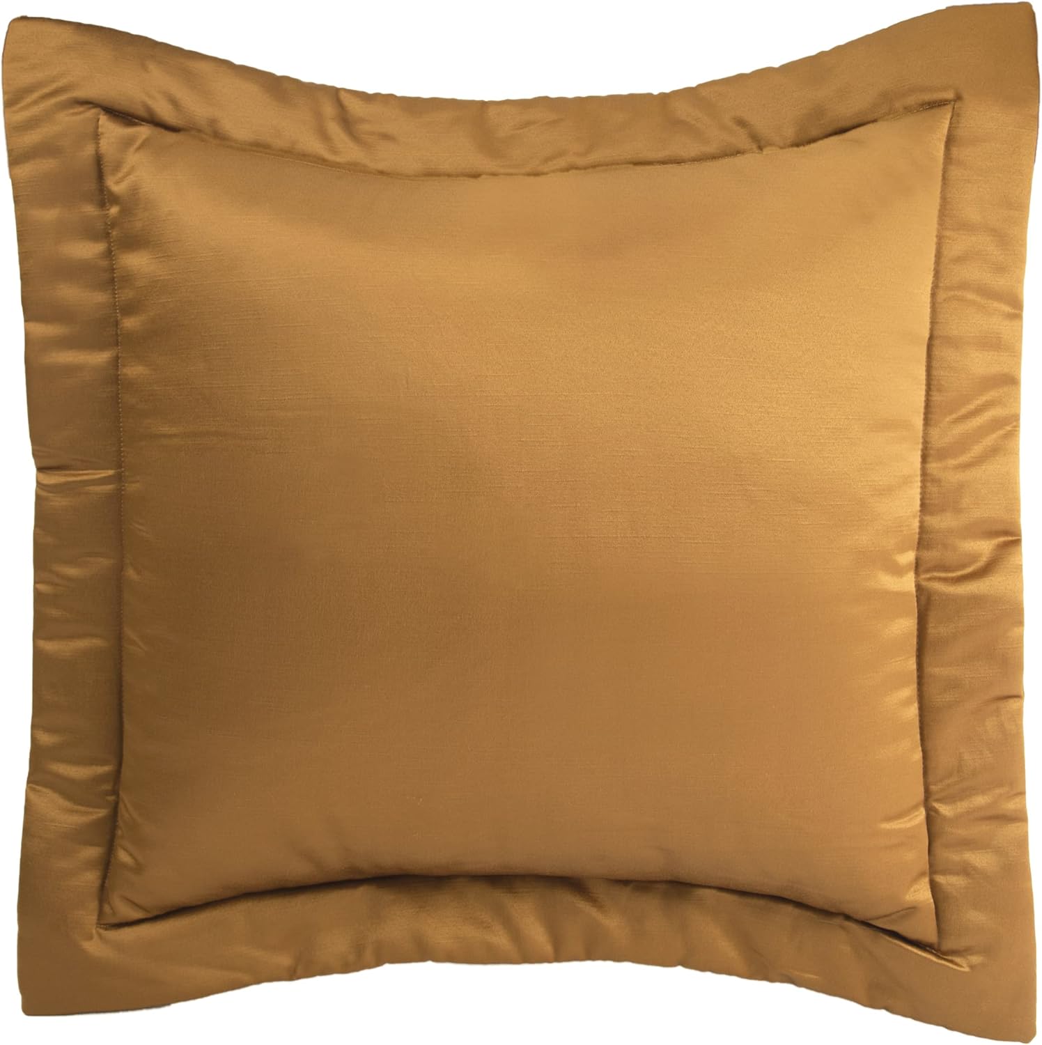 Austin Horn Classics Shantung Gold Euro Sham - 26” x 26” Decorative Pillow Cover with Self Flange & 2-Piece Envelope Back - Elegant 100% Polyester Fabric, Dry Clean Only (Insert Not Included)
