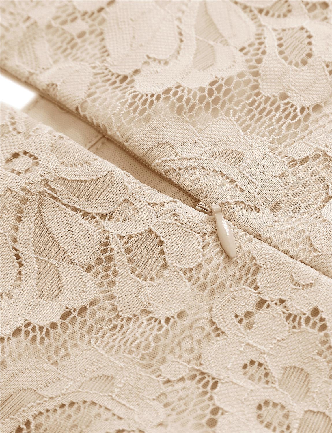 Dressystar Women's Halter Lace Cocktail Wedding Guest Dress Hi-Lo Bridesmaid Party Dresses with Sheer Neckline - Image 6