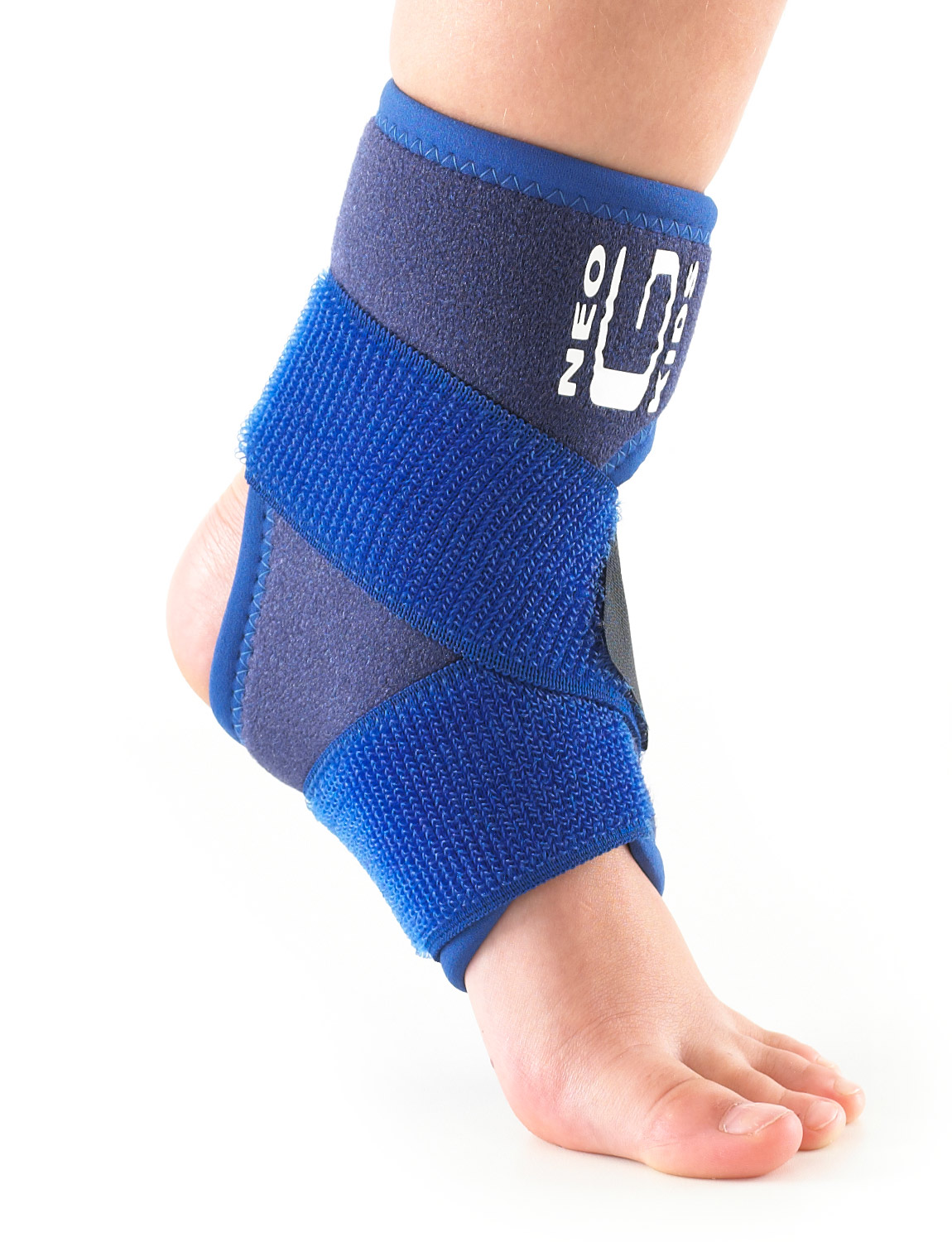 Image of Neo-G Ankle Brace for Kids - Support for Juvenile Arthritis, Joint Pain, Ankle Injuries from Gymnastics, Basketball, Volleyball - Adjustable Compression - Class 1 Medical Device - One Size - Blue