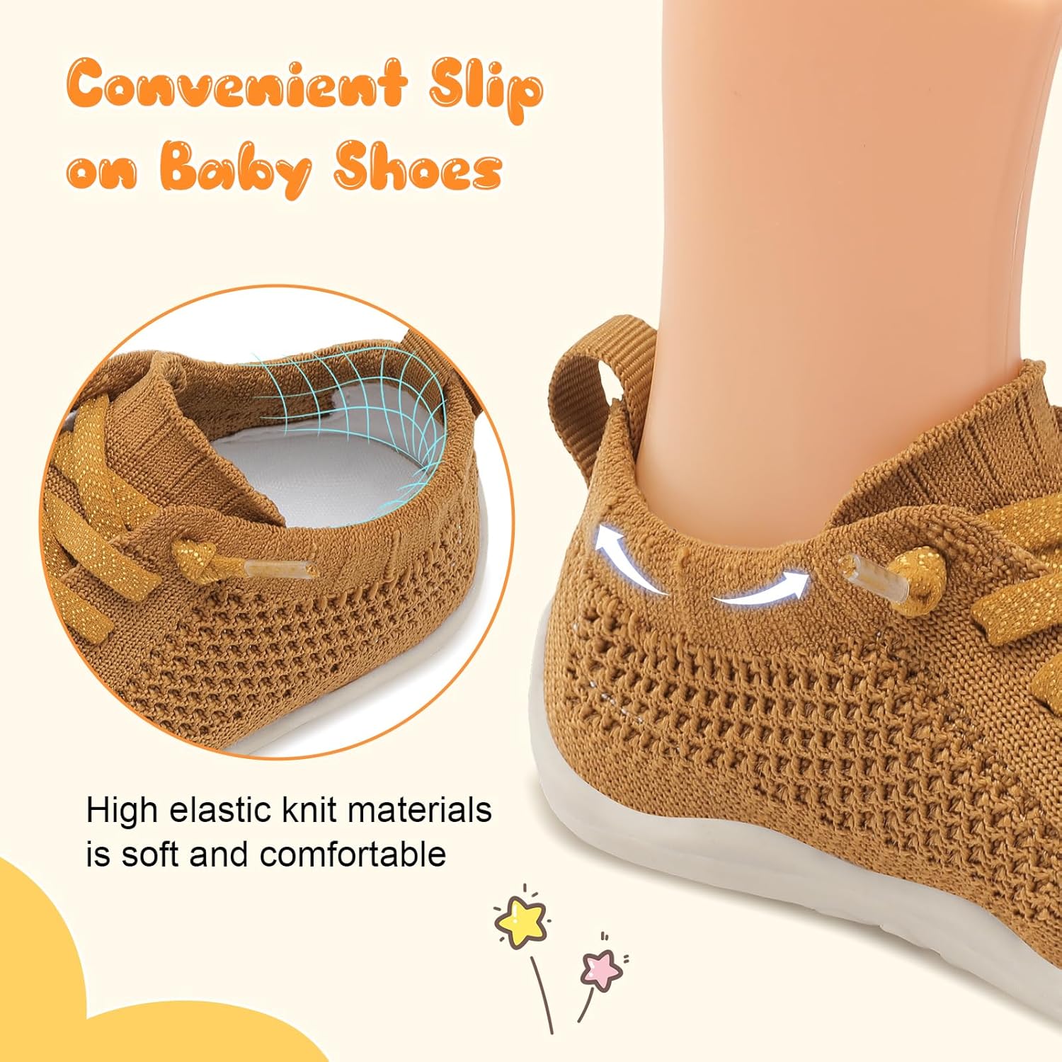 JIASUQI Baby Shoes for Toddler Boys Girls Sneakers Slip on Walking Shoes for Babies - Image 4