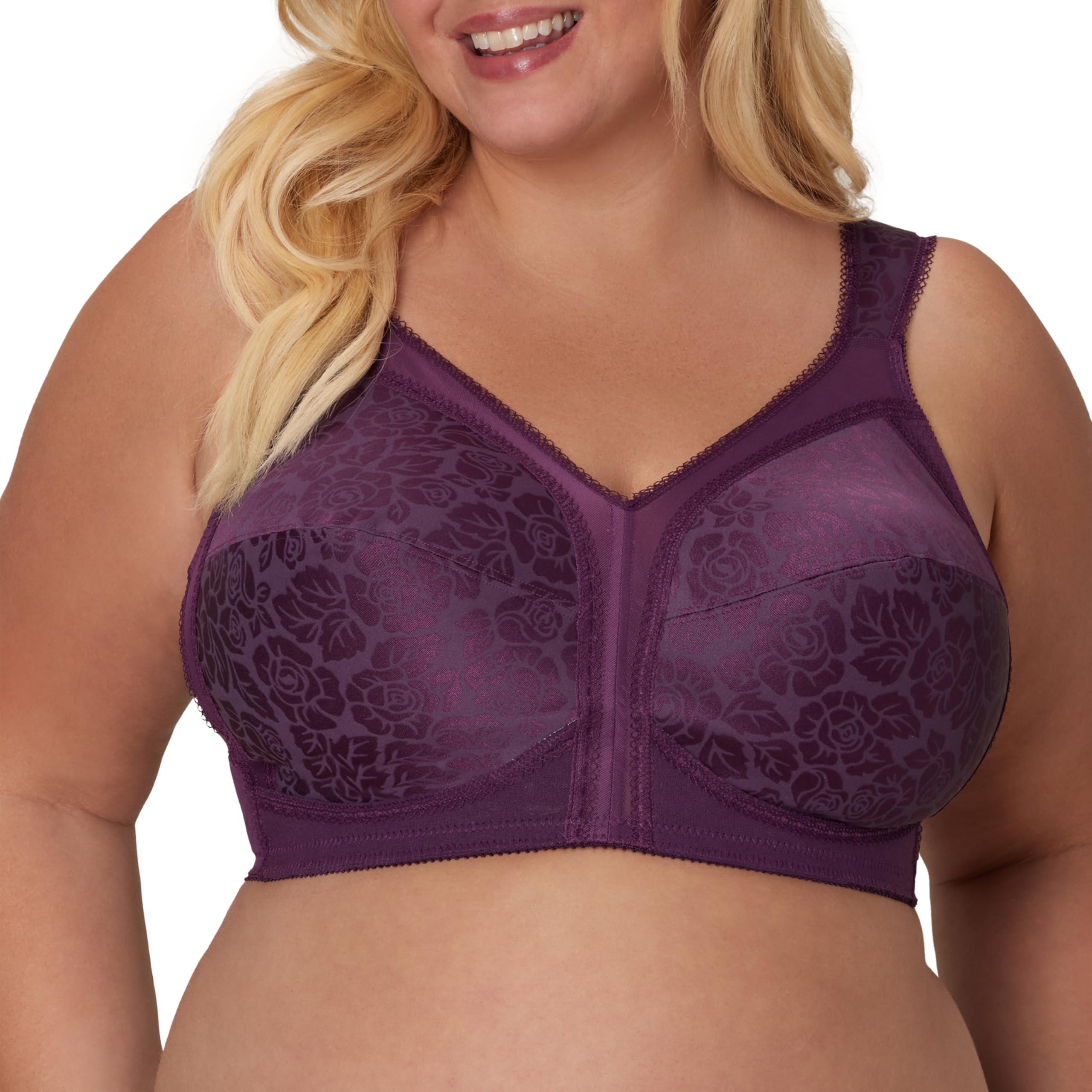 Playtex Women's Wireless Bra, 18 Hour Plus-Size Bras Available, Full Coverage, Smoothing, 4693, Single or 2-Pack