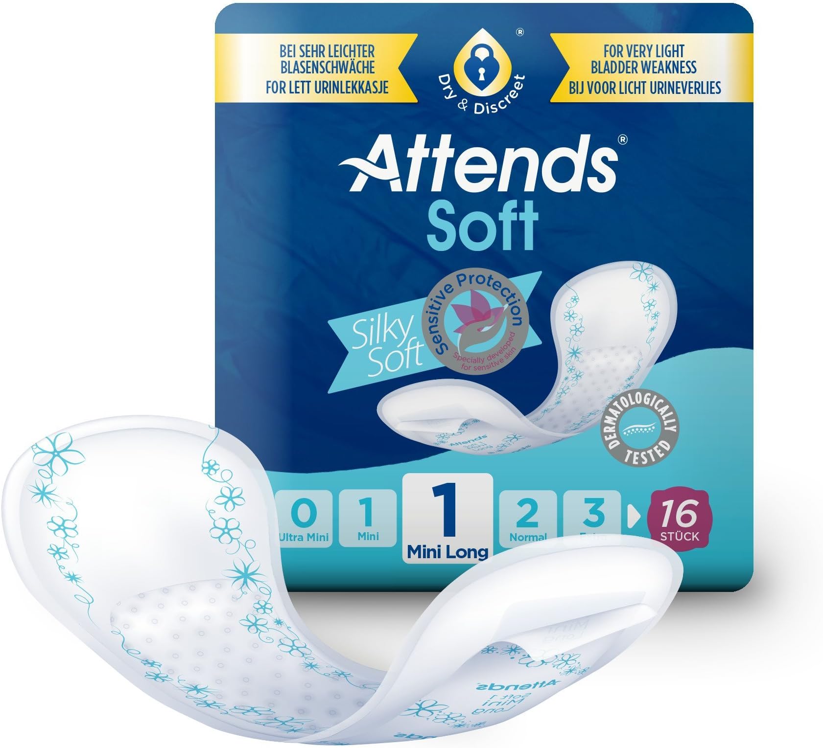 Soft 1 Mini Long (200ml) 16 Pack Incontinence Protection
