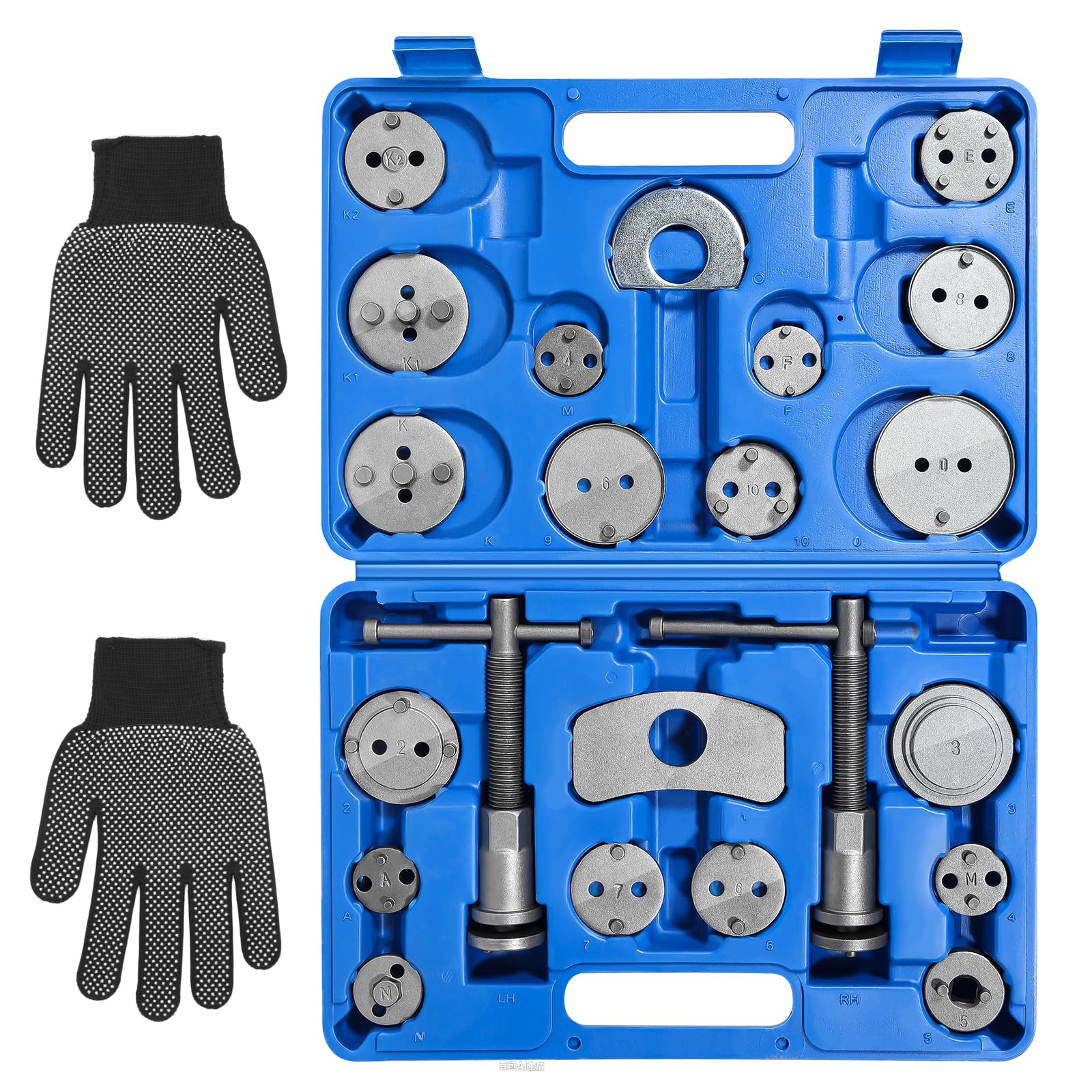 Uten Brake Calliper Tool Sets Disc Brake Pad and Caliper Service Tool Kit, Universal Disc Brake Caliper Wind Back Tool for Brake Pad Replacement Reset 22 Pieces