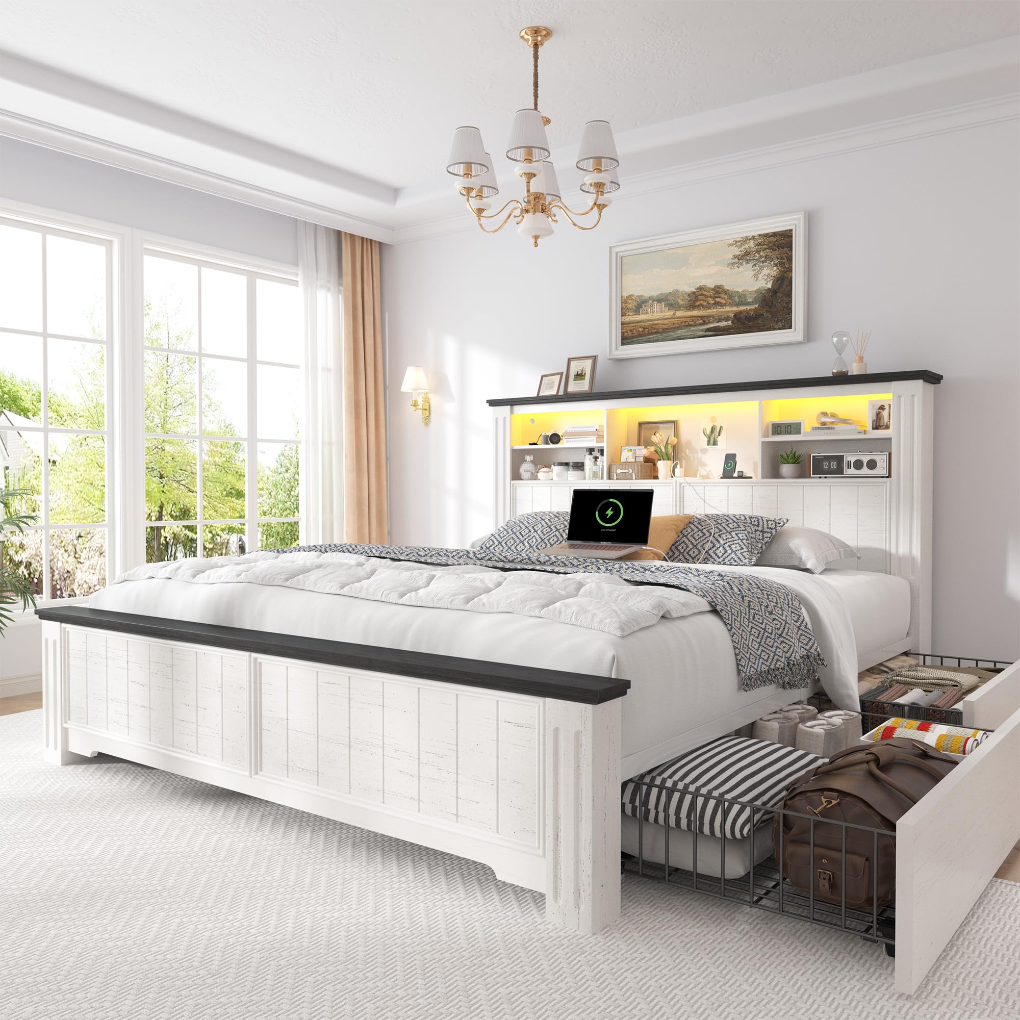 Amazon.com: EnHomee Full Size Bed Frame with Headboard and