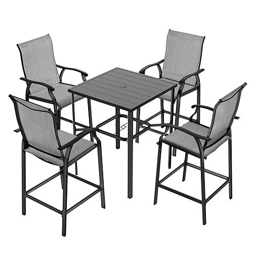 5 Piece Outdoor Bar Set, Bar Height Patio Bistro Set,