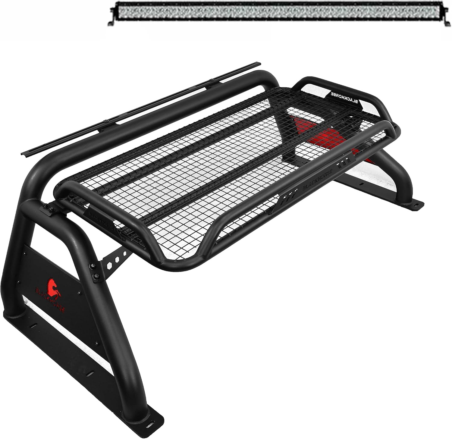 Black Horse Atlas Roll Bar W/40 LED Light Bar Black Compatible with 2005-2021 Nissan Frontier-ATRB-NIFRB-KIT
