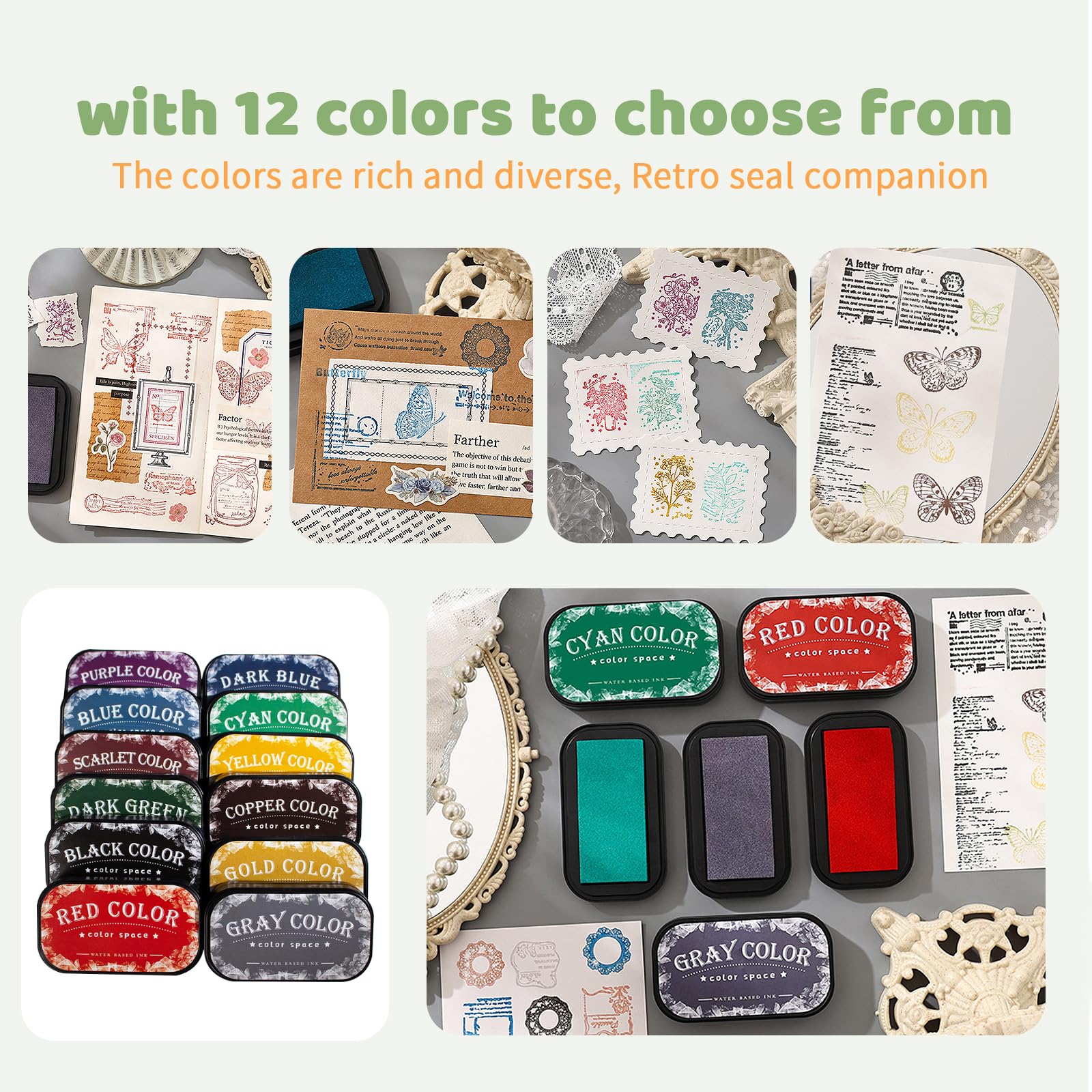 Colorful Ink Pads for Kids - Washable Craft Stamps -8