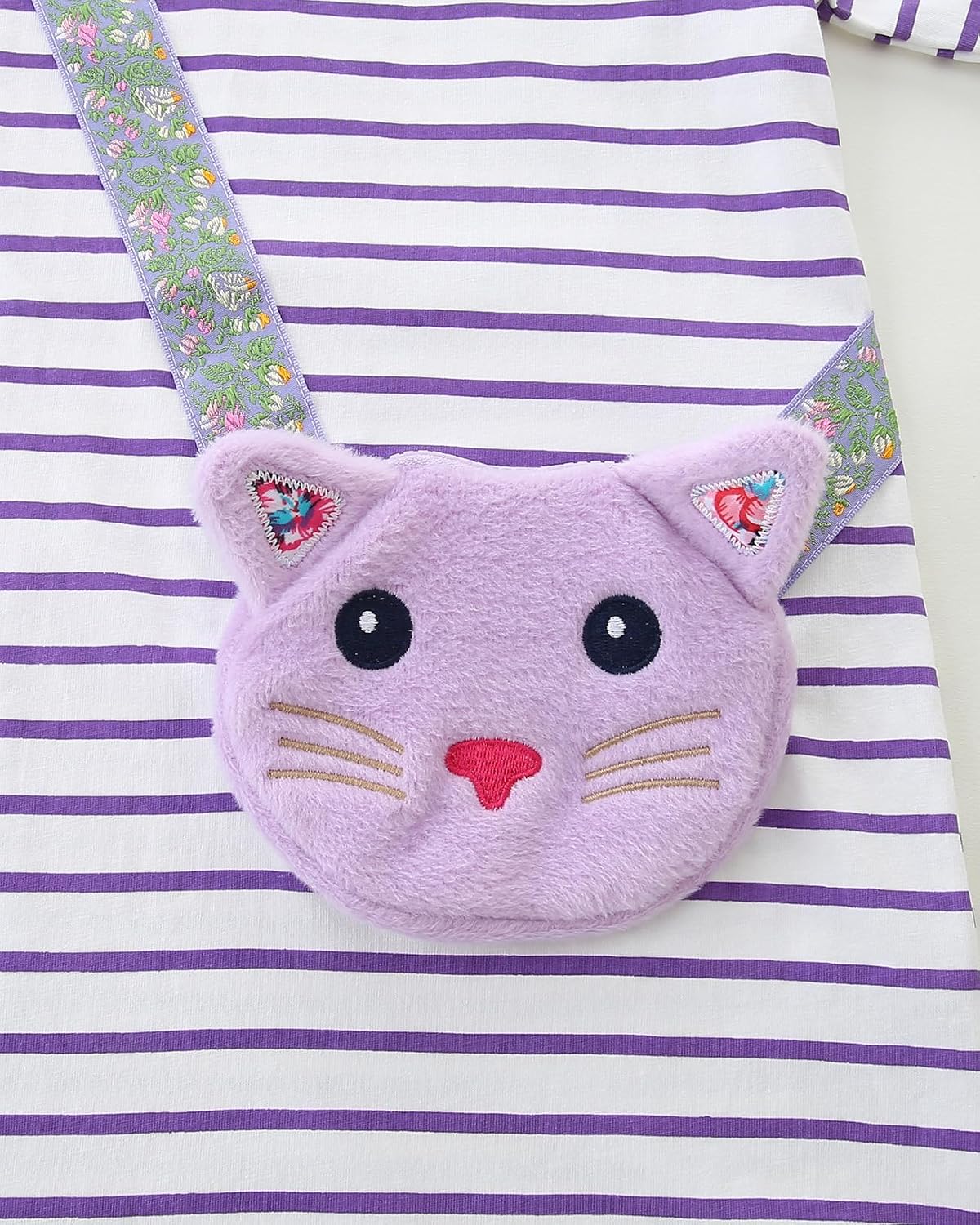 Hongshilian Little Girls Cotton Casual Dress Cartoon Appliques Fall Clothes Basic Jersey Long Sleeved Party Dresses