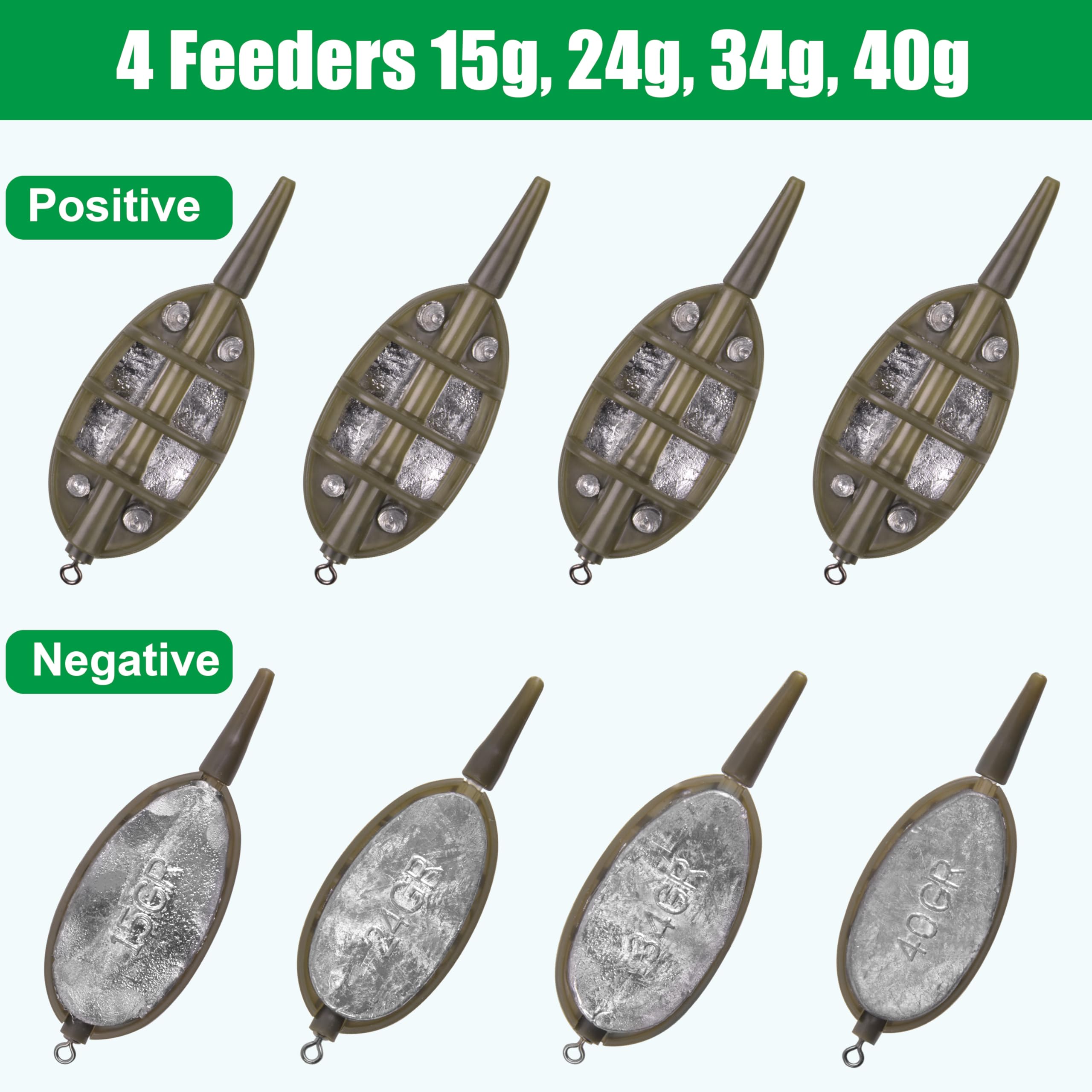5 Mangeoires De Pêche à La Carpe - 4 Tailles De 15 à 30g - Cages D'appât Plombées
