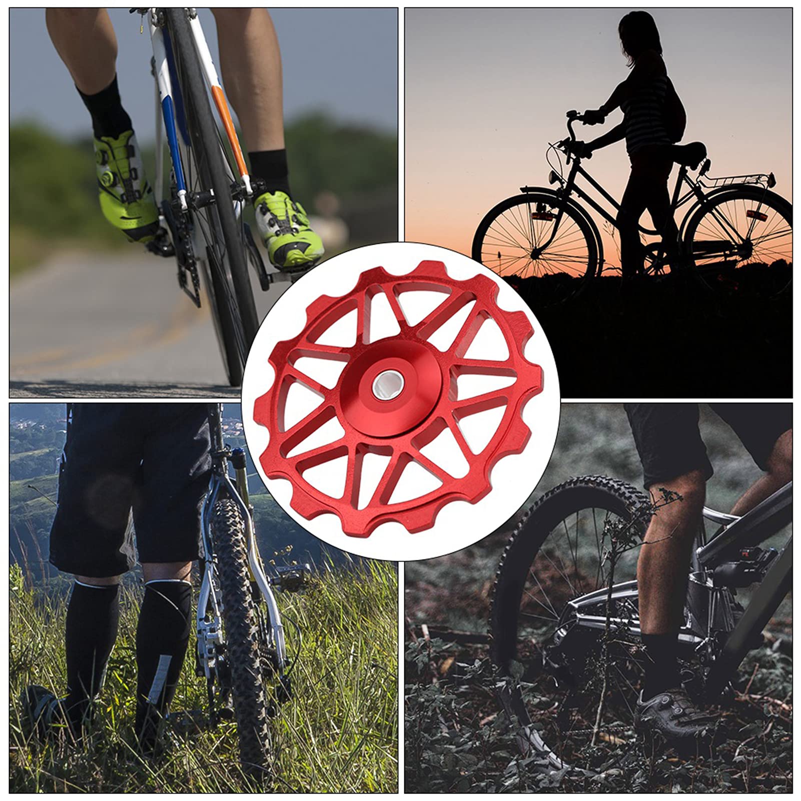 Keenso 14T rolka prowadnicy tylnej przerzutki, łożyska ceramiczne, akcesoria rowerowe do roweru górskiego, rower szosowy