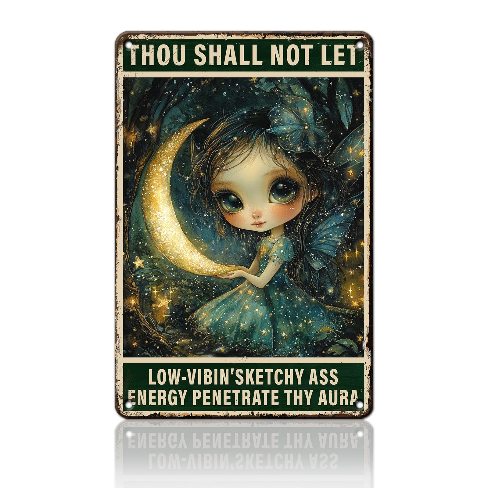 Anceky Retro Metal Sign Thou ShallLet Tin Sign Wall Decor for Home Cafe Garage Porch Plub 12×8 Inch