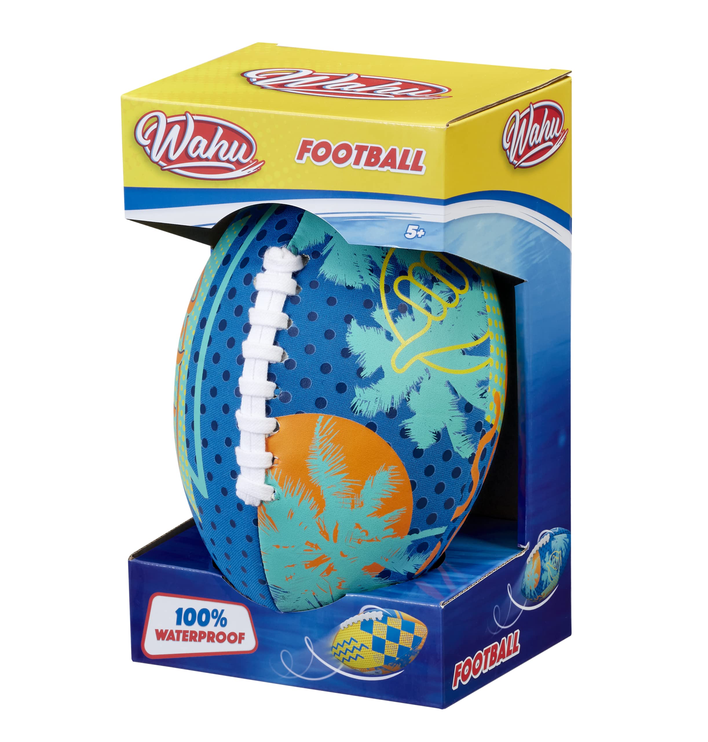 WAHU American Football (22,9 cm) | 100% wasserdichter Allwetter-American Football Ball mit echten Schnürsenkeln | ideales Garten- oder Strandspielzeug | ab 5 Jahren