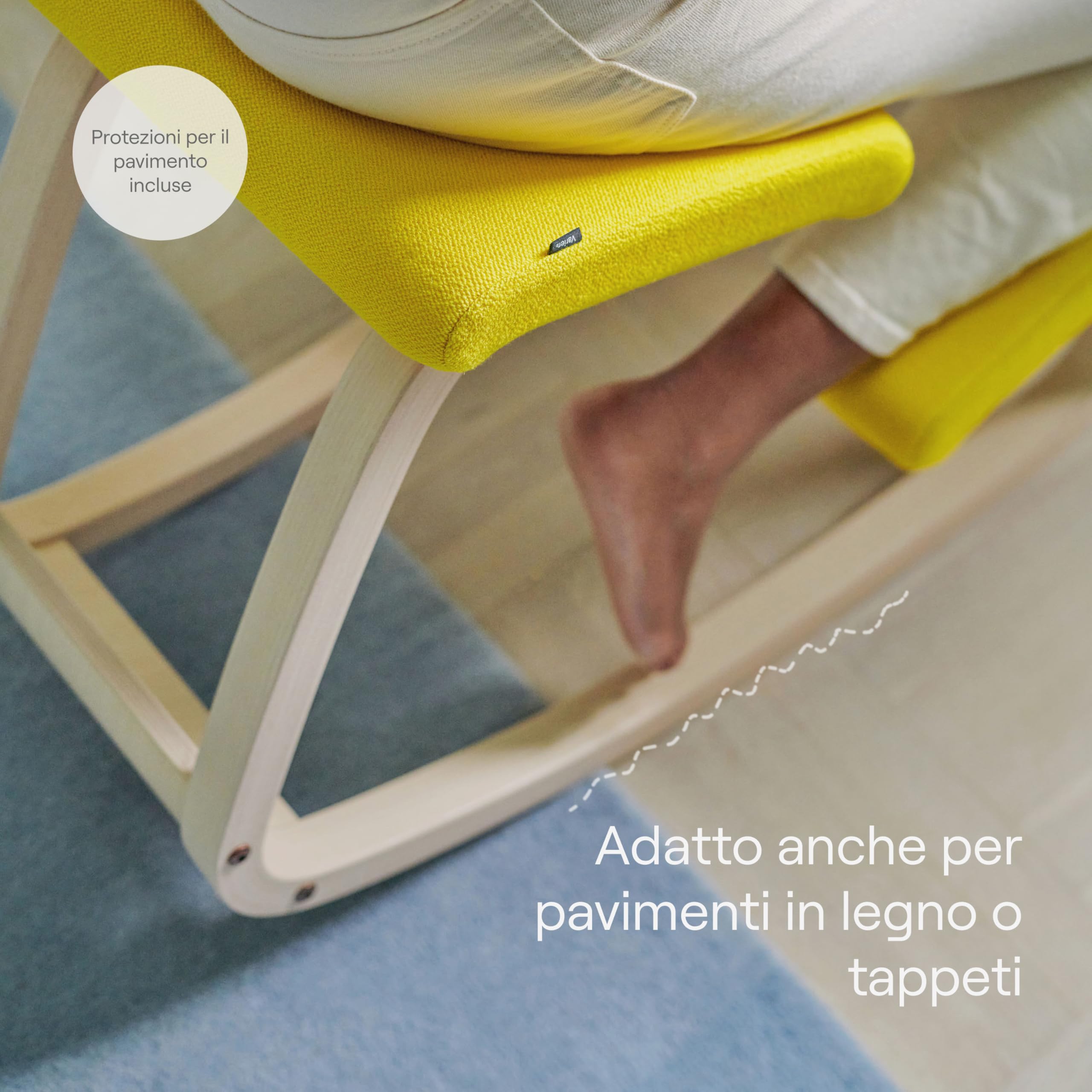Varier Variable Balans Sedia Ergonomica Legno Naturale/Blu Movimento Naturale Postura Ufficio Casa Studio 10 Anni Garanzia Qualita