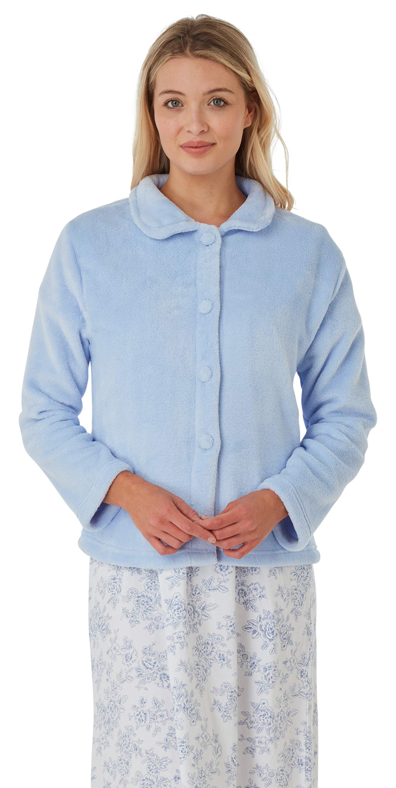 Slumber Hut Ladies Coral Fleece Bedjacket MA26520 Blue 24-26