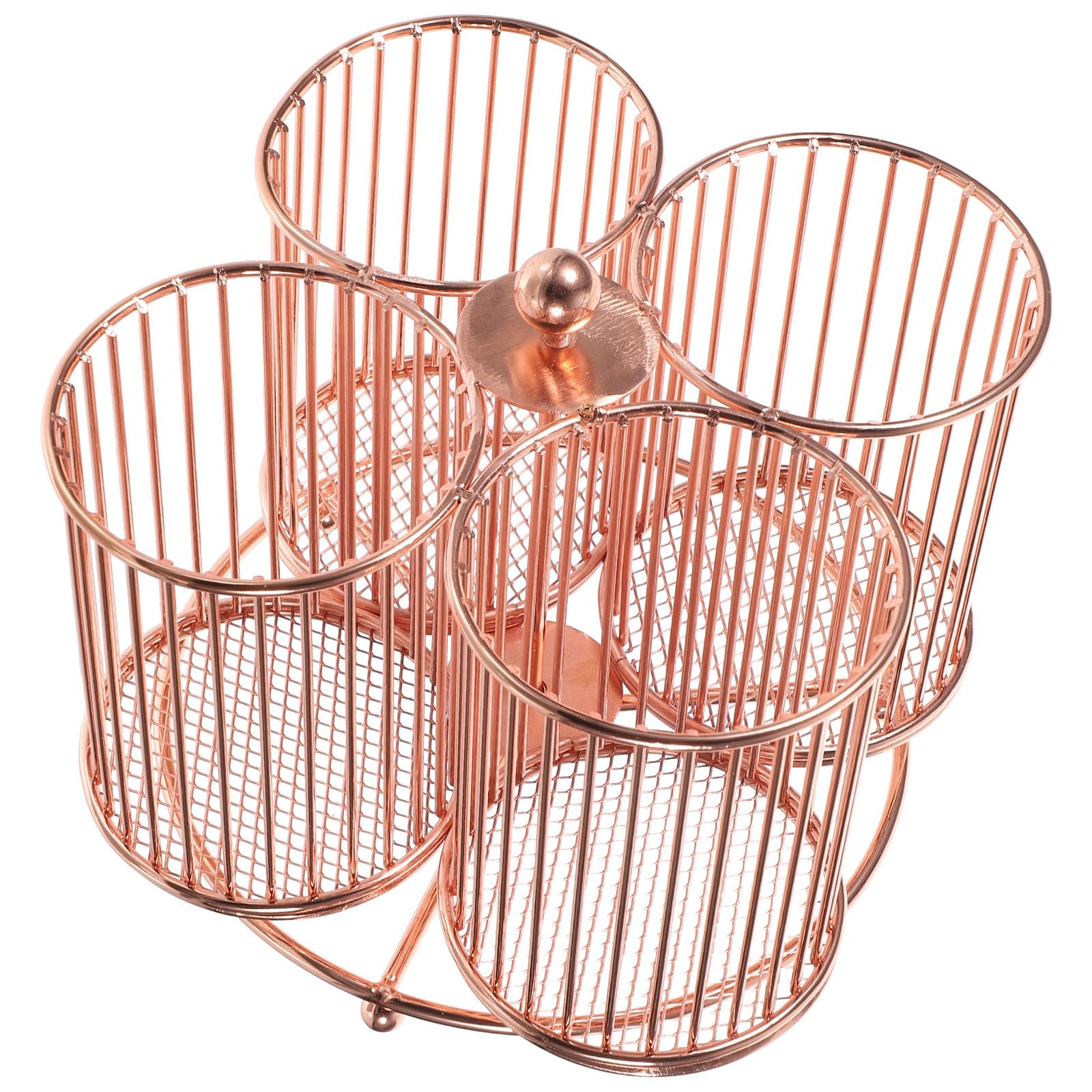Organizer Penne Scrivania in Metallo Rosa con Scomparti Portapenne Multifunzionale Salvaspazio per Cosmetici Cancelleria e Design Compatto e Facile