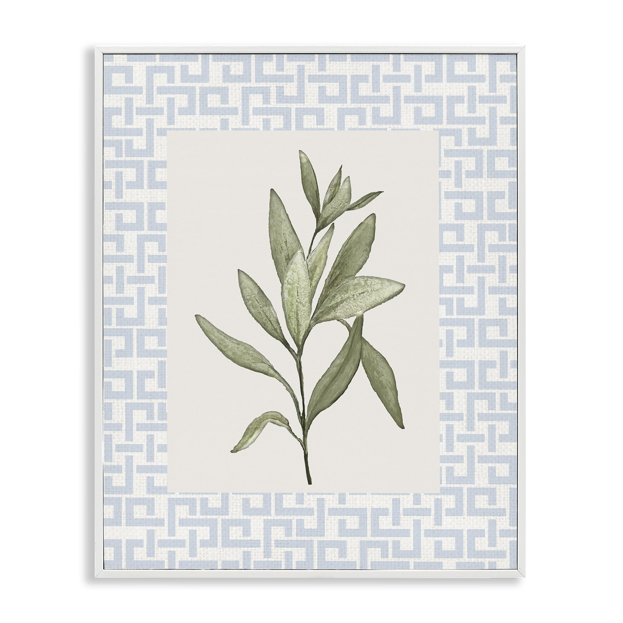 Stupell Industries 'Leafy Fresh Herb', Framed Giclee Art, White, 24 x 30 Inches, Easy to Hang and Sturdy, Made in USA, by Diannart