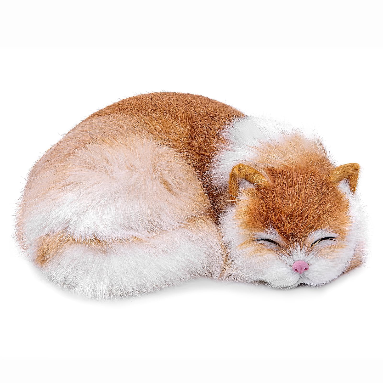 lilizzhoumax Simulation Orange Cat Plush Toy 8.26 Inch Orange Cat Plush Toy Super Cute and Realistic for Kids Birthday Christmas Car Decoration