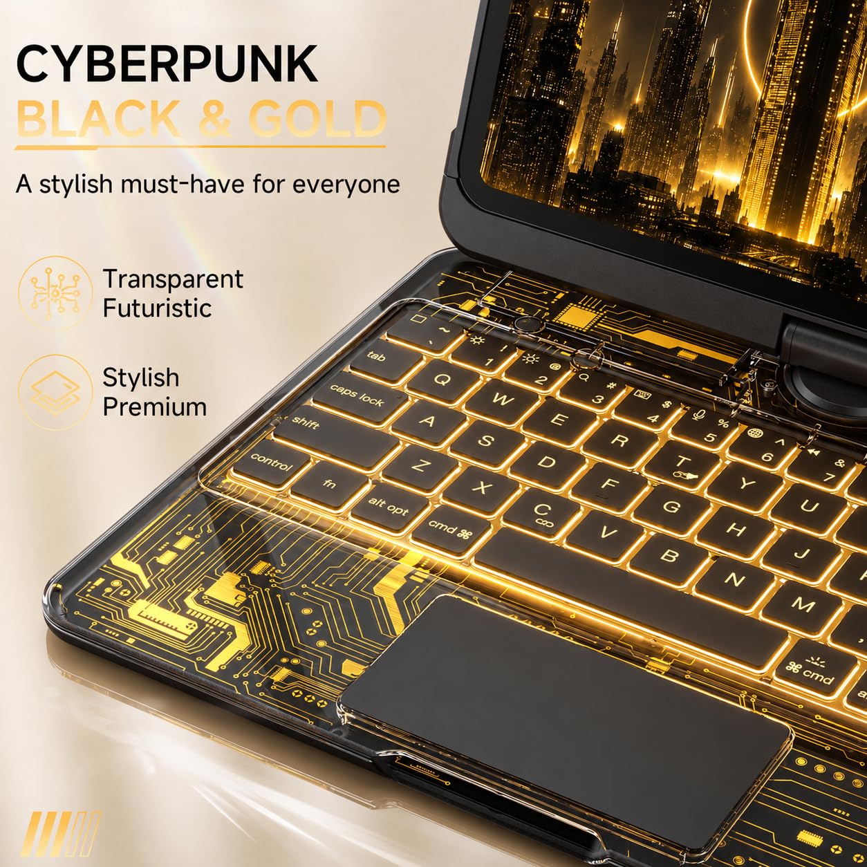 Amazon.com: SCKIQUEN Cyberpunk Clear Keyboard Case for iPad Pro 11