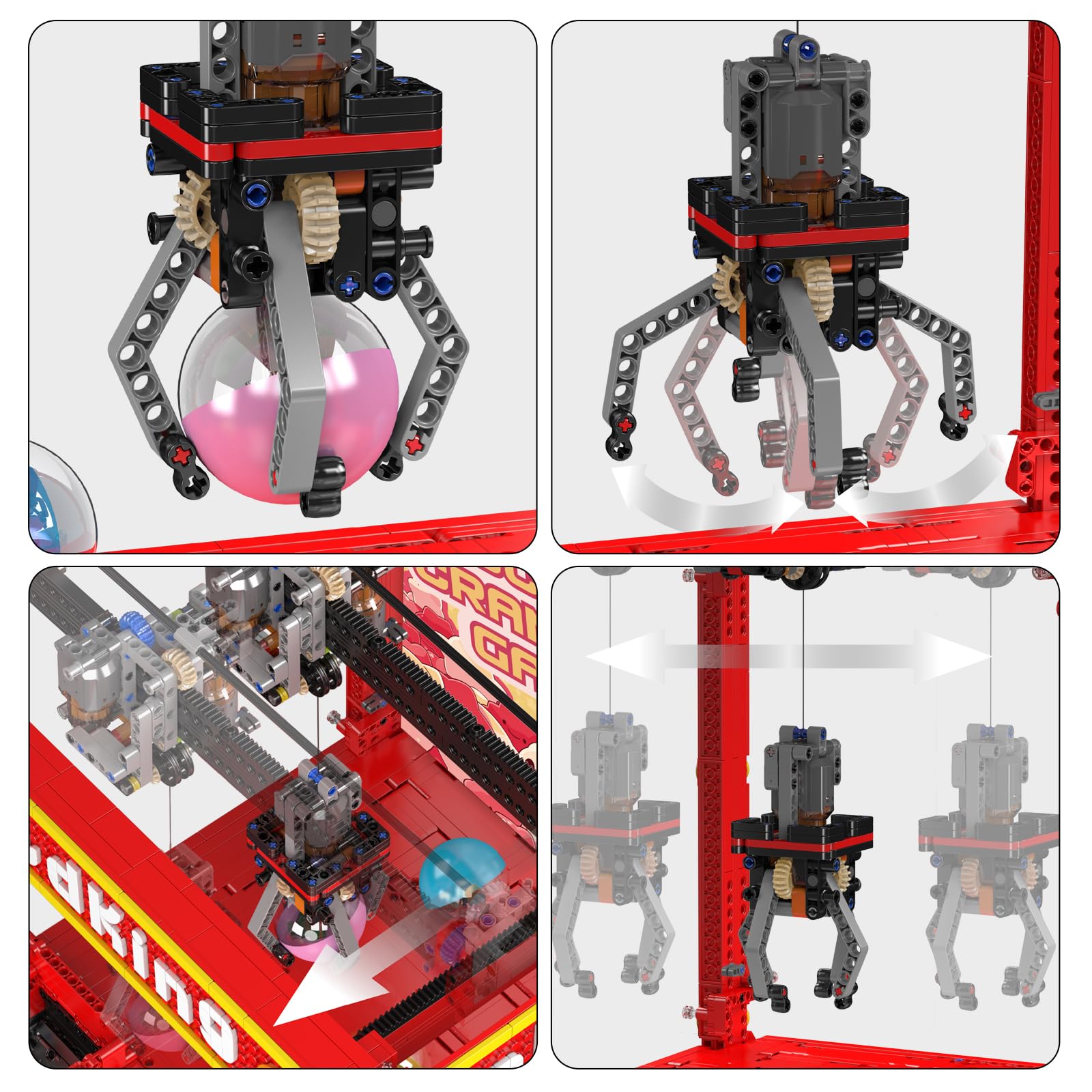 Mould King 10189 Greifmaschinen Baustein Spielzeugset APP ferngesteuert Greifautomat Greifer Spielautomat MOC Technik Klemmbausteine Bausatz Automatischer Verkaufsautomat elektronisches Arcade-Spiel