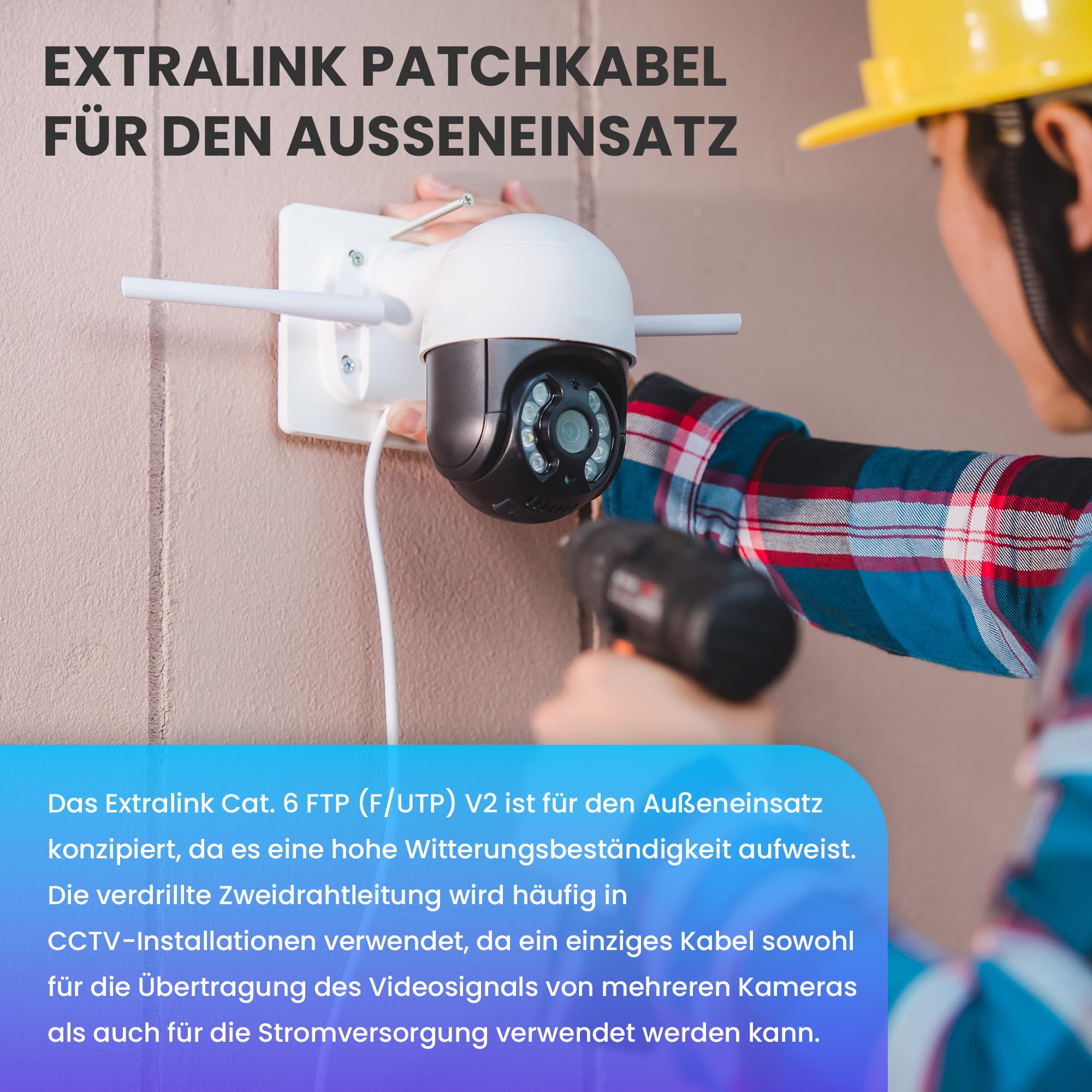 EXTRALINK CAT 6 FTP F/UTP Outdoor Ethernet Kabel 305 METER Extern Twisted Pair Internet Kabel LAN Verlegekabel AWG24 CCA UTP RJ45 Kupfer Kabel Installationskabel