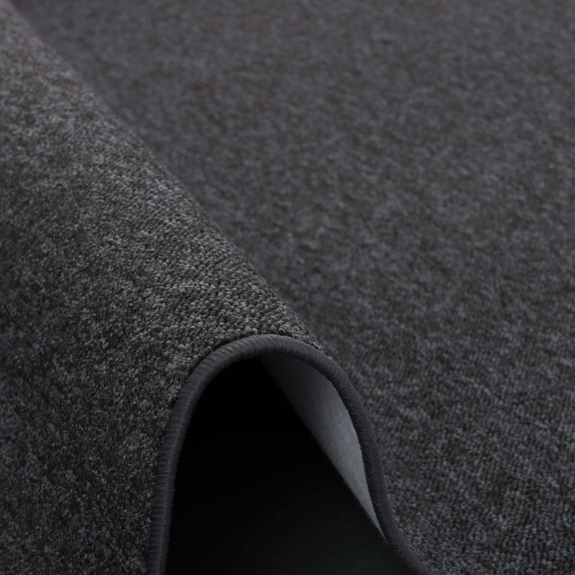 Snapstyle Feinschlingen Läufer Velour Teppich Strong Schwarz Grau in 9 Größen