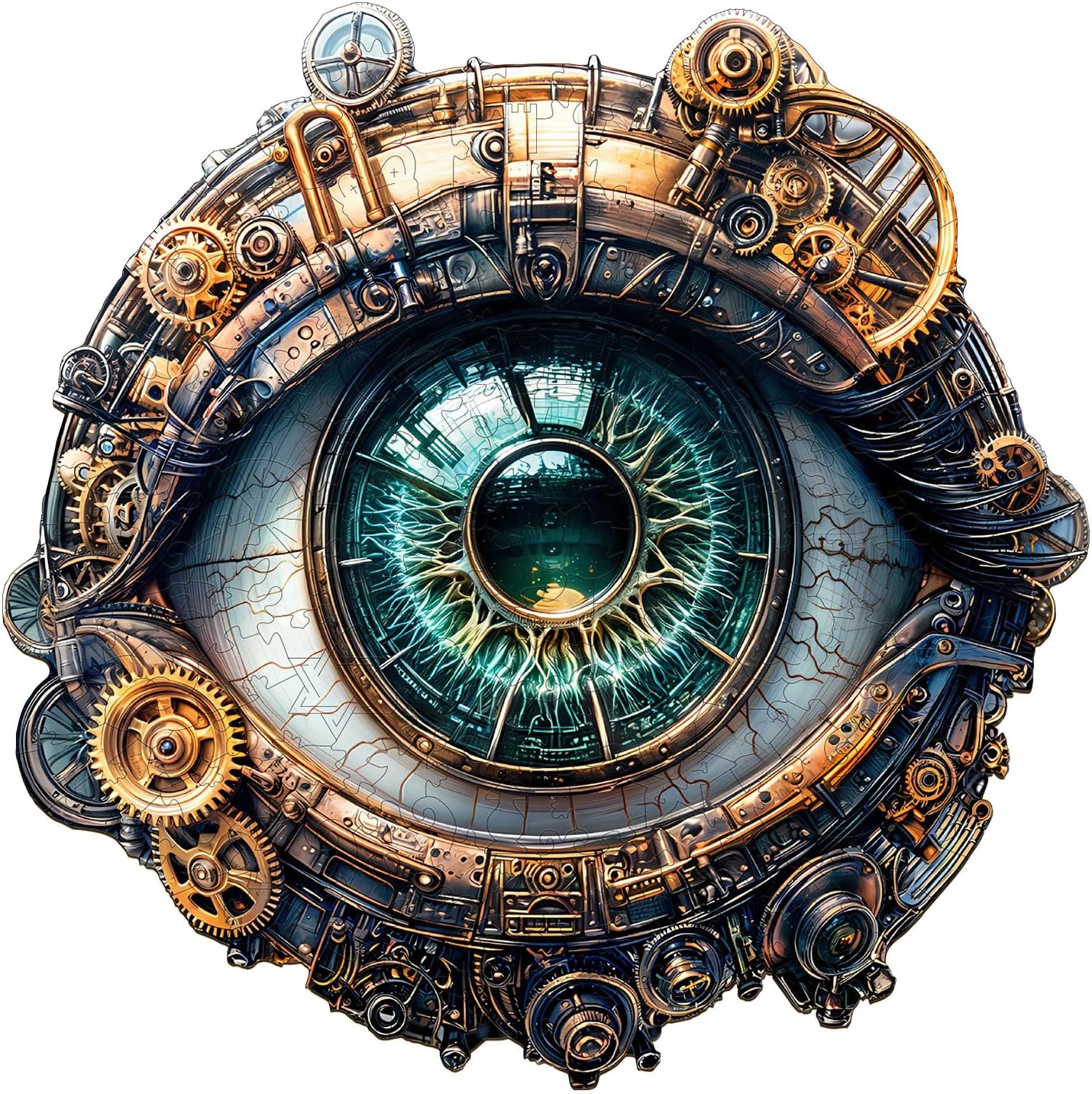 Wooden Puzzles for Adults - Mechanical Eyes Wooden Jigsaw Puzzle, Unique Animal Shaped Wood Puzzles Adult, Christmas Birthday Gifts for Friends/Family, Home Decor 11.4 * 11.4in 190pcs