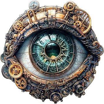 Wooden Puzzles for Adults, Mechanical Eyes Jigsaw Puzzle 11.4x11.4in 190pcs