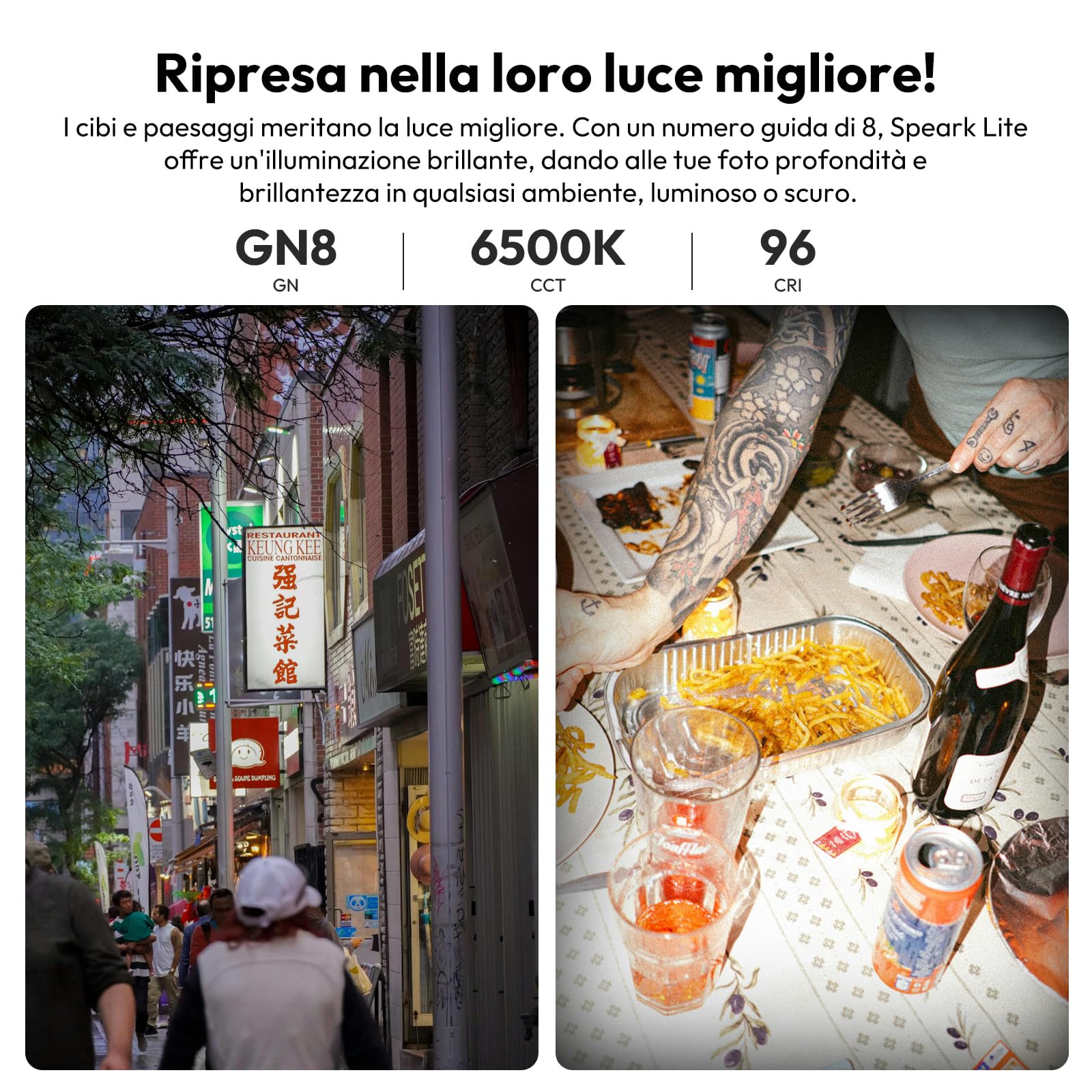 ULANZI SL01 Mini Flash GN8 6500K 375 Flash a Piena Potenza 200lux@0.3m Compatibile Nikon Sony Fujifilm Panasonic
