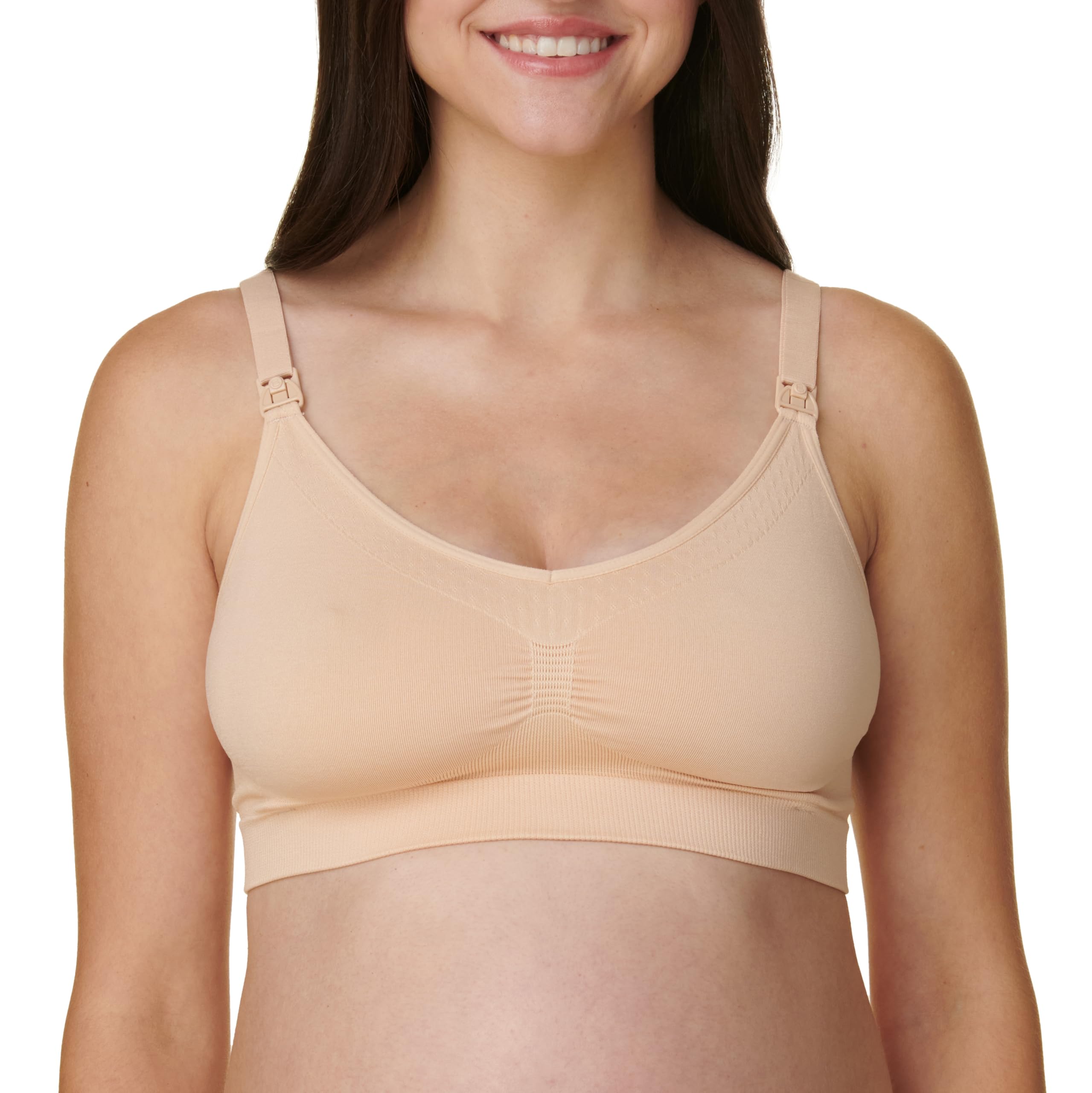 Bravado! Basics Women's Comfort Maternity Bra and Nursing Bra Adjustable, Seamless, Nude, XX-Large