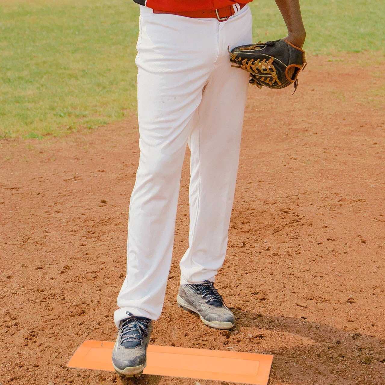 1set Rubber Baseball Plate Non- Thrown Down Bases for School Kickball Teeball Weather-Resistant Rubber Base for Backyard Field Use