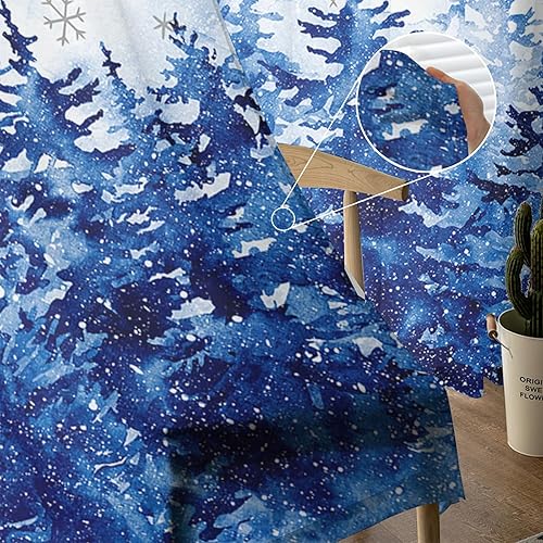Miniatura 5 de AMZRicher Cortinas traslúcidas para árbol de Navidad de 96 pulgadas de largo, juego de 2 paneles de cortinas semitransparentes con bolsillo para