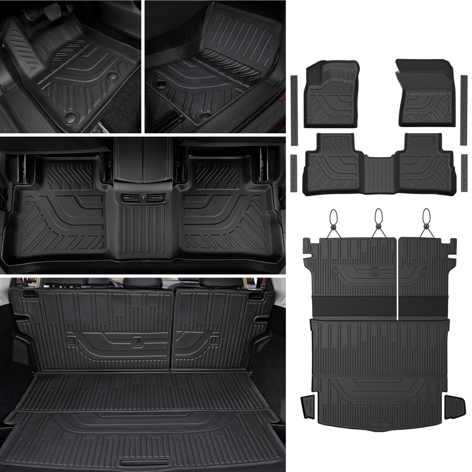 Floor Mats Set for Nissan Rogue 2021-2025 2026 Not fit Sport All Weather TPE Backrest Mat Trunk Mat