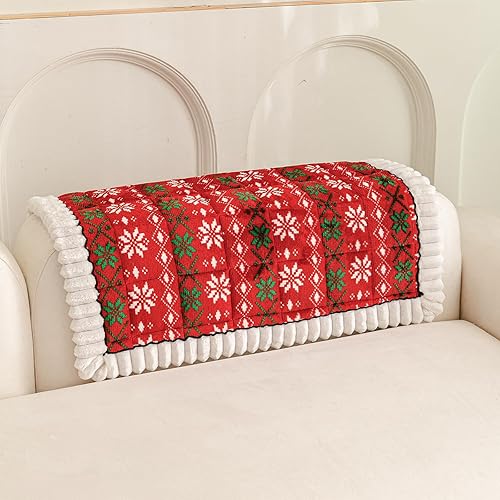 Miniatura 15 de Funda cálida de felpa para sofá, funda de sofá para mascotas para sofás de 2 a 3 plazas, fundas de sofá lavables para mascotas, fundas Negro,Rojo