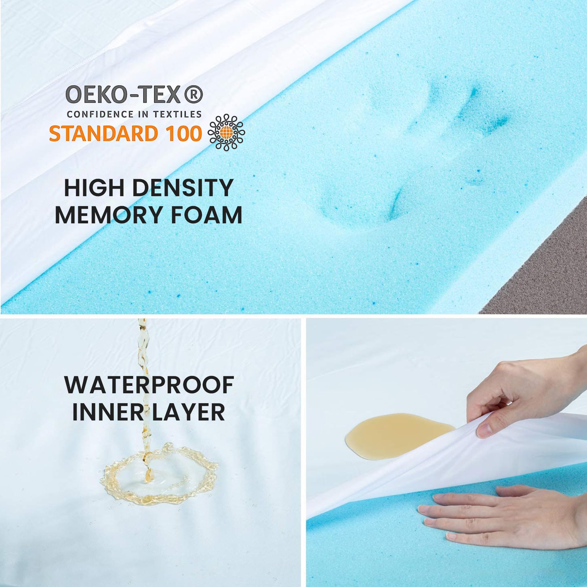 Cama ortopédica de Espuma viscoelástica para Perros, Camas refrescantes para Perros Grandes, Cama Impermeable para Mascotas para Jaula con Funda extraíble Lavable, Color Gris