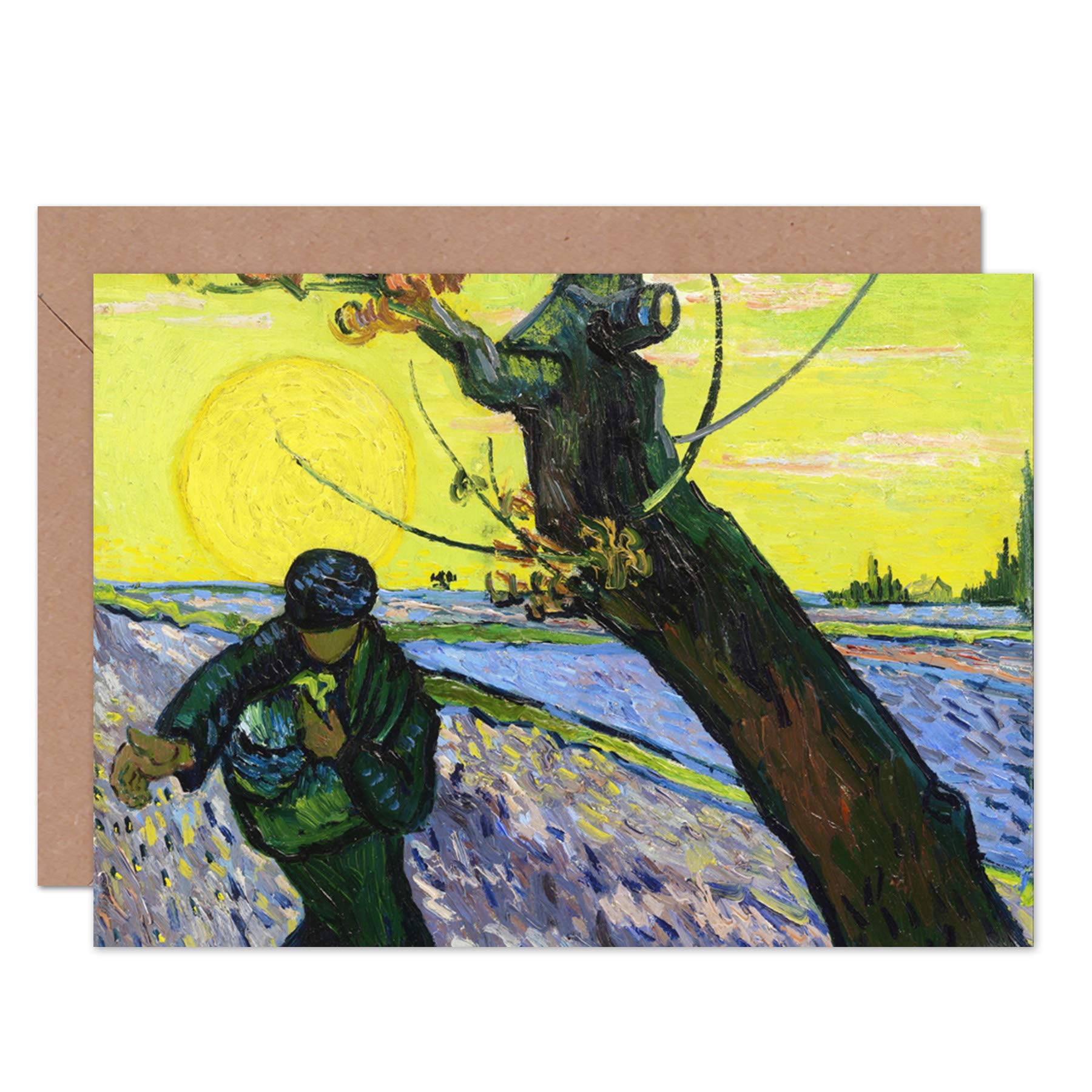 Artery8 Vincent Van Gogh The Sower Fine Art Greeting Card Plus Envelope Blank Inside