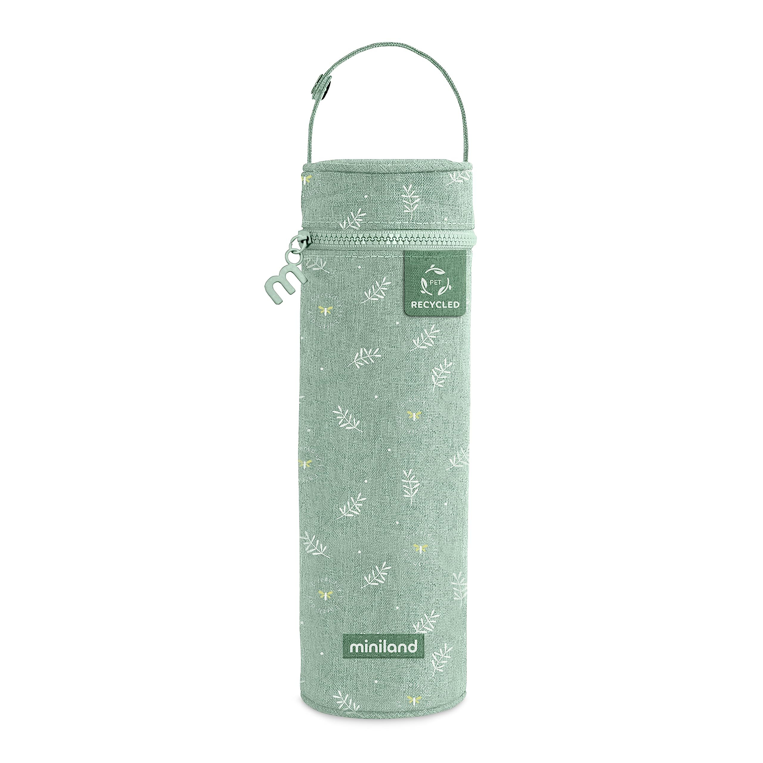 Miniland - Funda Isotérmica para Termos y Biberones Thermibag, Bolsa Térmica con Asa para Transportar Fácilmente 500ml (Green)