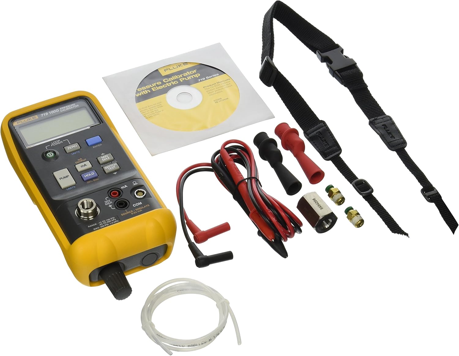 Fluke Fluke719 100G Electric Pressure Calibrator, 100 Psi, 7 Bar
