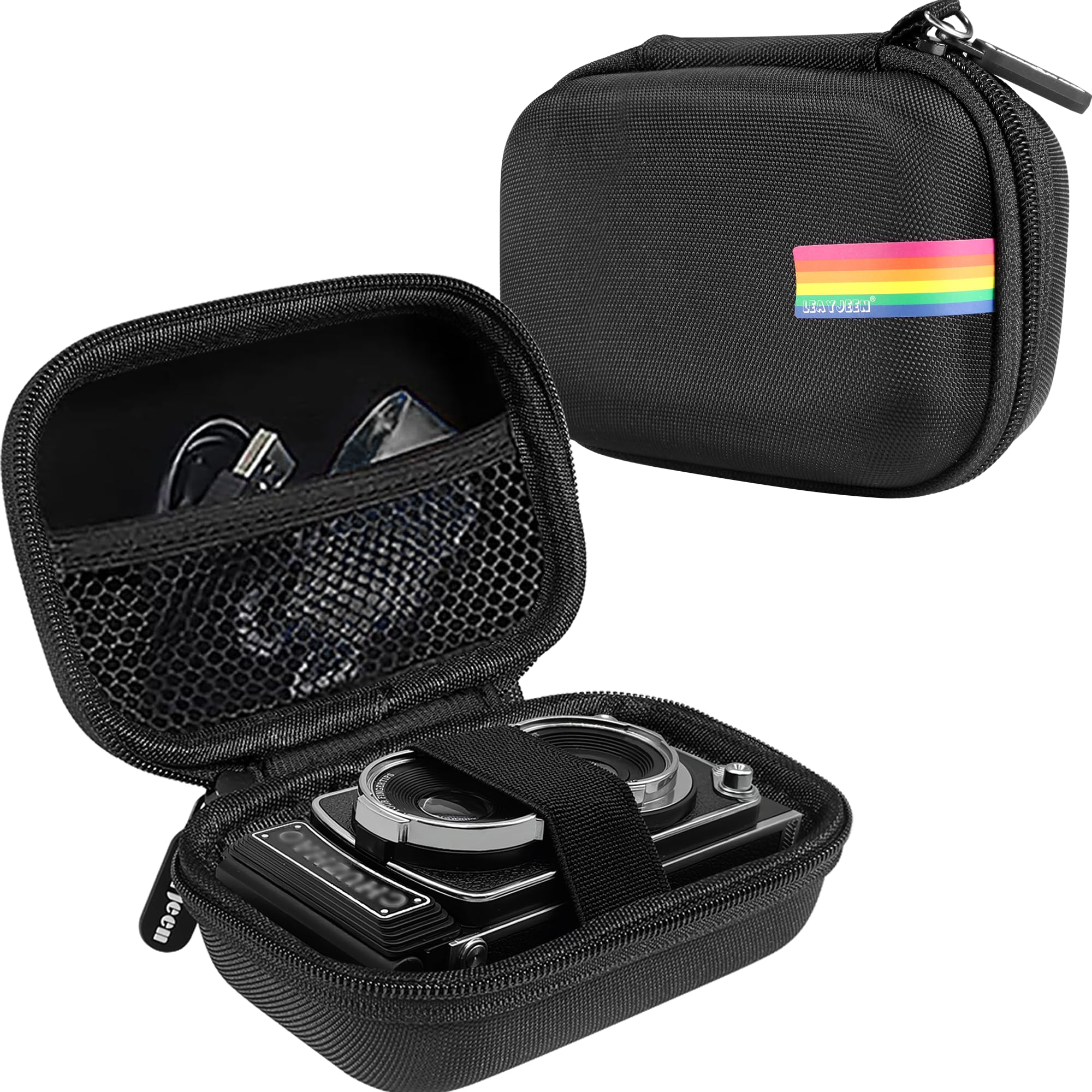 Leayjeen Digital Camera Case Compatible with CHUZHAO Vintage Mini Digital Camera and Suitable for Portable TLR Style Retro Point and Compact Pocket 1080P Full HD Vlogging Camcorder - Black