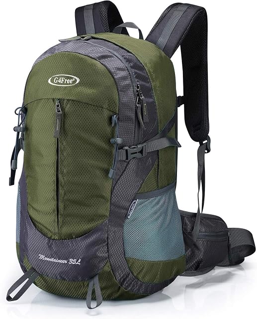G4Free 35L Waterproof Hiking Backpack Outdoor Rucksack Trekking Daypack for Camping Hiking Backpacking Climbing with Rain Cover