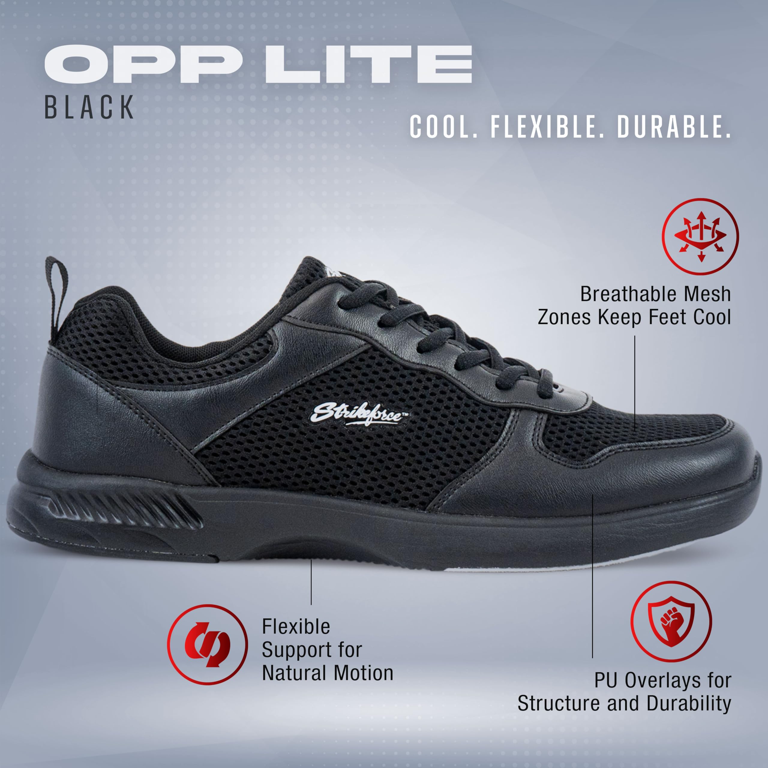 KR Strikeforce OPP Lite Black Athletic Bowlingschuh für Rechts- oder Linkshänder