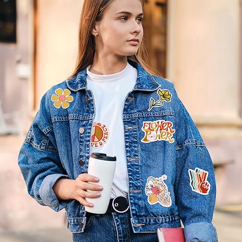 Miniatura 6 de 16 parches para planchar, vintage, groovy, retro, hippie, apliques bordados, apliques de paz, parches para coser en mochilas, ropa, sombrero, jeans,