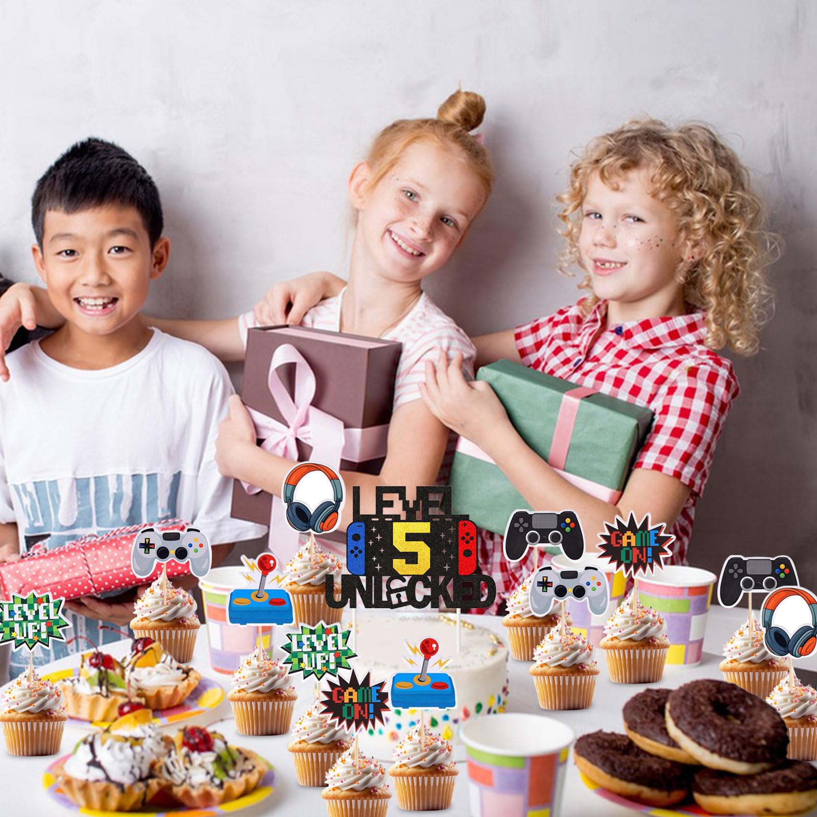 Sfondo Compleanno A Tema Videogiochi 150x100 Cm Con Corda, Decorazione Per Feste Di Bambini E Ragazzi, Colori Vivaci E Resistente