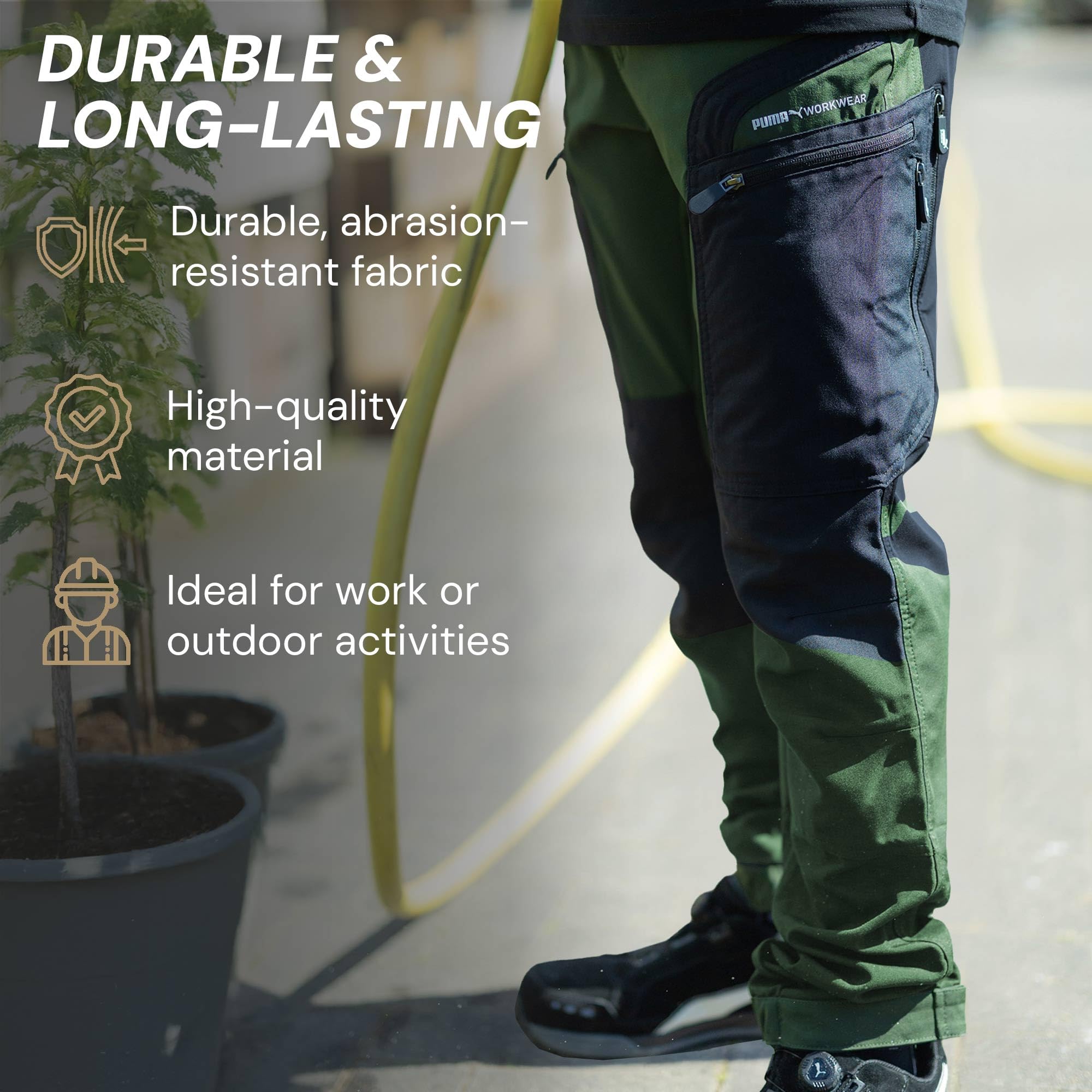 PUMA Workwear Pro-One Outdoor spodnie robocze – wytrzymałe, oddychające i trwałe – idealne spodnie do wędrówek, wspinaczki górskiej, bushcraftu i prac na zewnątrz